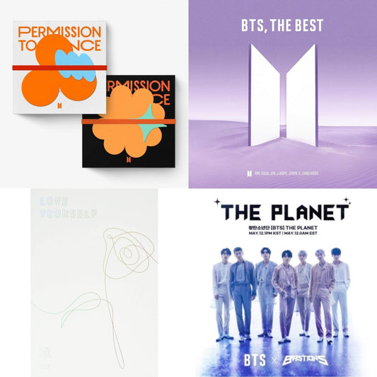 Permission To Dance On Stage - Live (Connect Ver.) & BTS: The Best (2CD/Booklet) (Japanese Ver.) & Love Yourself: Her (Photobook) & Planet (Bastions Ost)