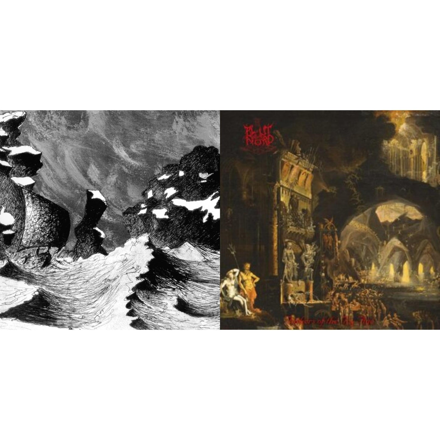 Memoria Vetusta I – Fathers Of The Icy Age (Brown & Mustard Splatte LP Vinyl) & Ultima Thulee (Electric Blue/Silver Merge LP Vinyl)