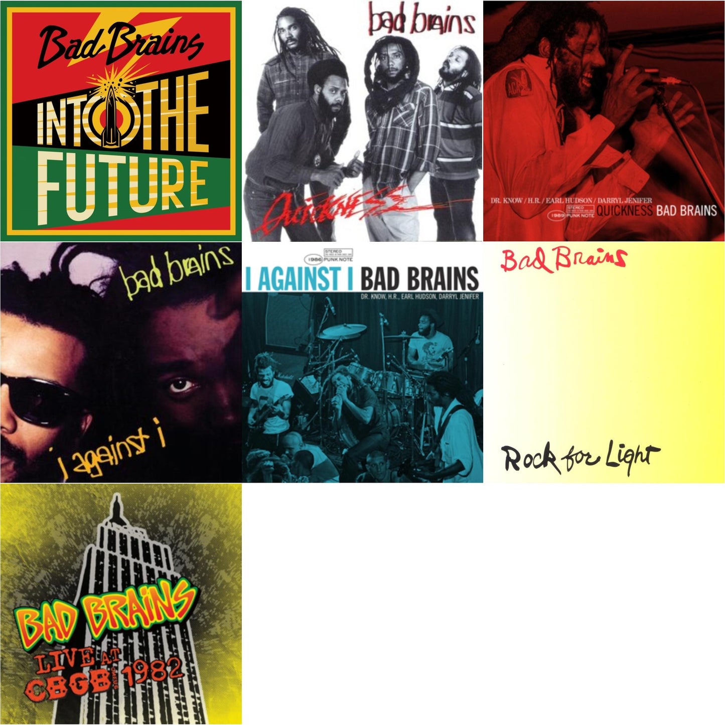This is a 7 LP Vinyl SKU bundle.
1.This LP Vinyl is brand new.Format: LP VinylMusic Style: PunkThis item's title is: Into The Future (Green, Yellow, Red Splatter LP Vinyl)Artist: Bad BrainsLabel: MEGAFORCEBarcode: 020286234289Release Date: 6/4/2021
2.This LP Vinyl is brand new.