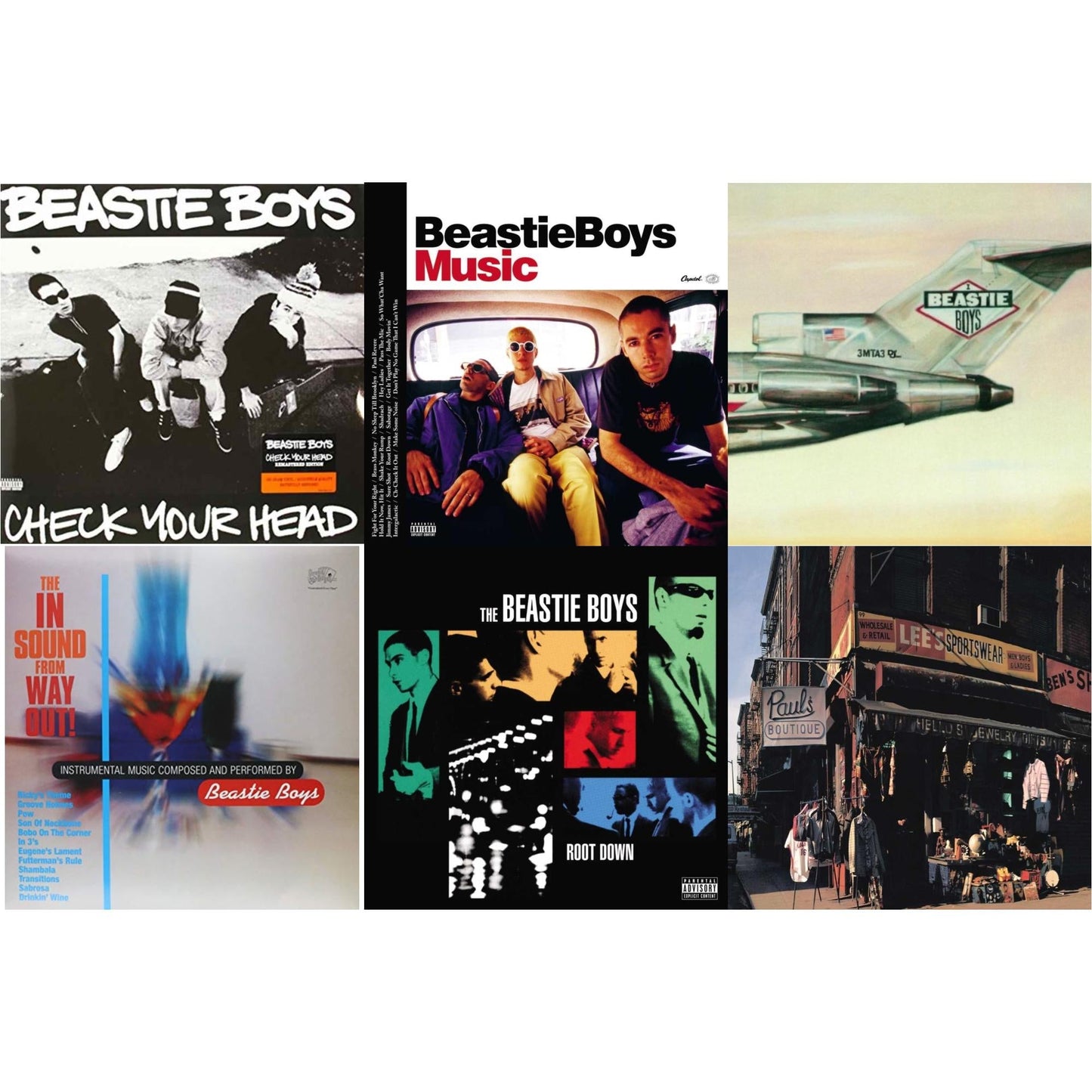 Check Your Head & Beastie Boys Music (2LP) & Licensed To Ill (30Th Anniversary Edition) & In Sound From Way Out (180G) & Root Down Ep & Paul's Boutique (2LP)