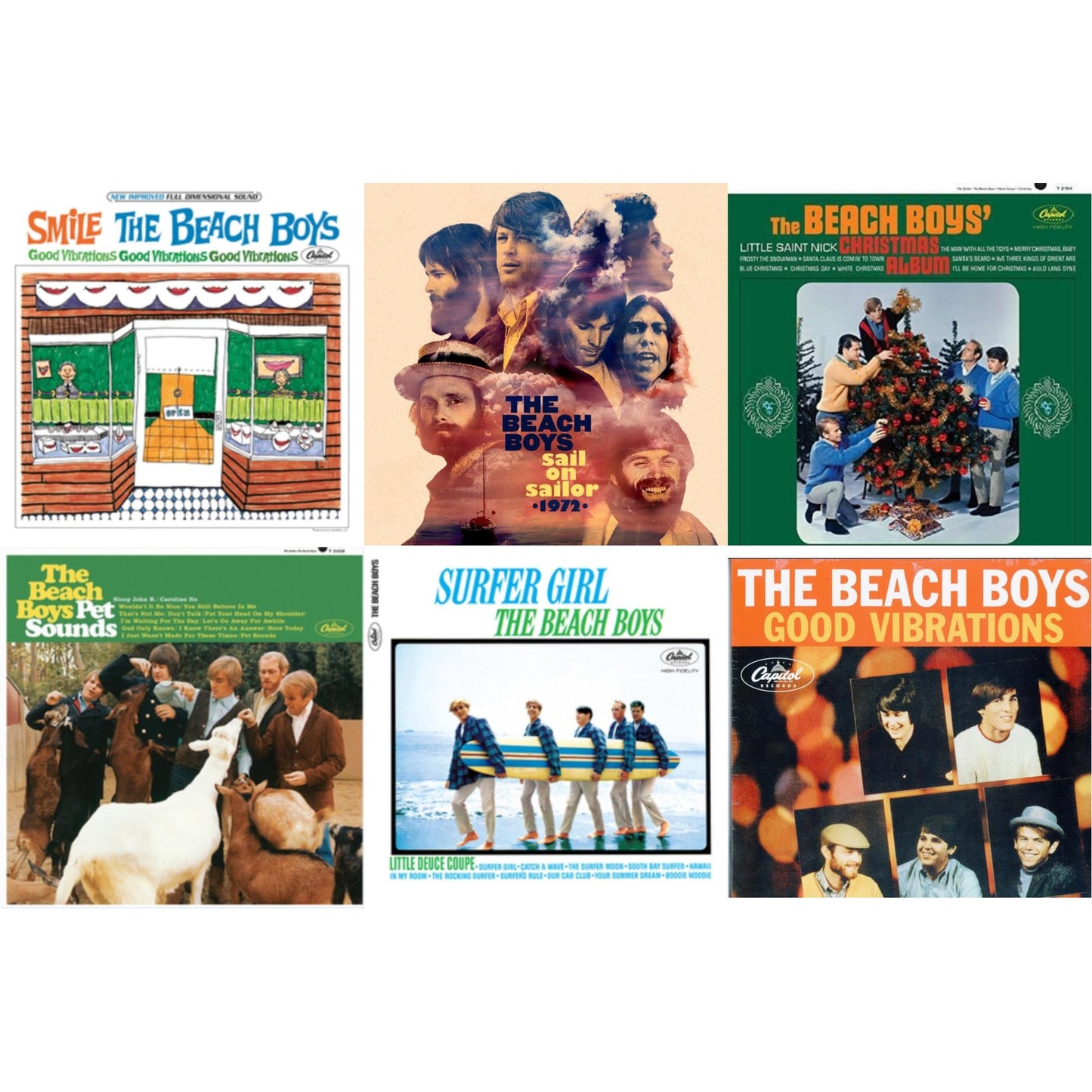Smile Sessions & Sail On Sailor (2LP/7Inch) & Beach Boys' Christmas Album (Mono) & Pet Sounds (Stereo) & Surfer Girl (75Th Anniversary) & Good Vibrations (Orange/Yellow Swirl-Marble LP Vinyl)