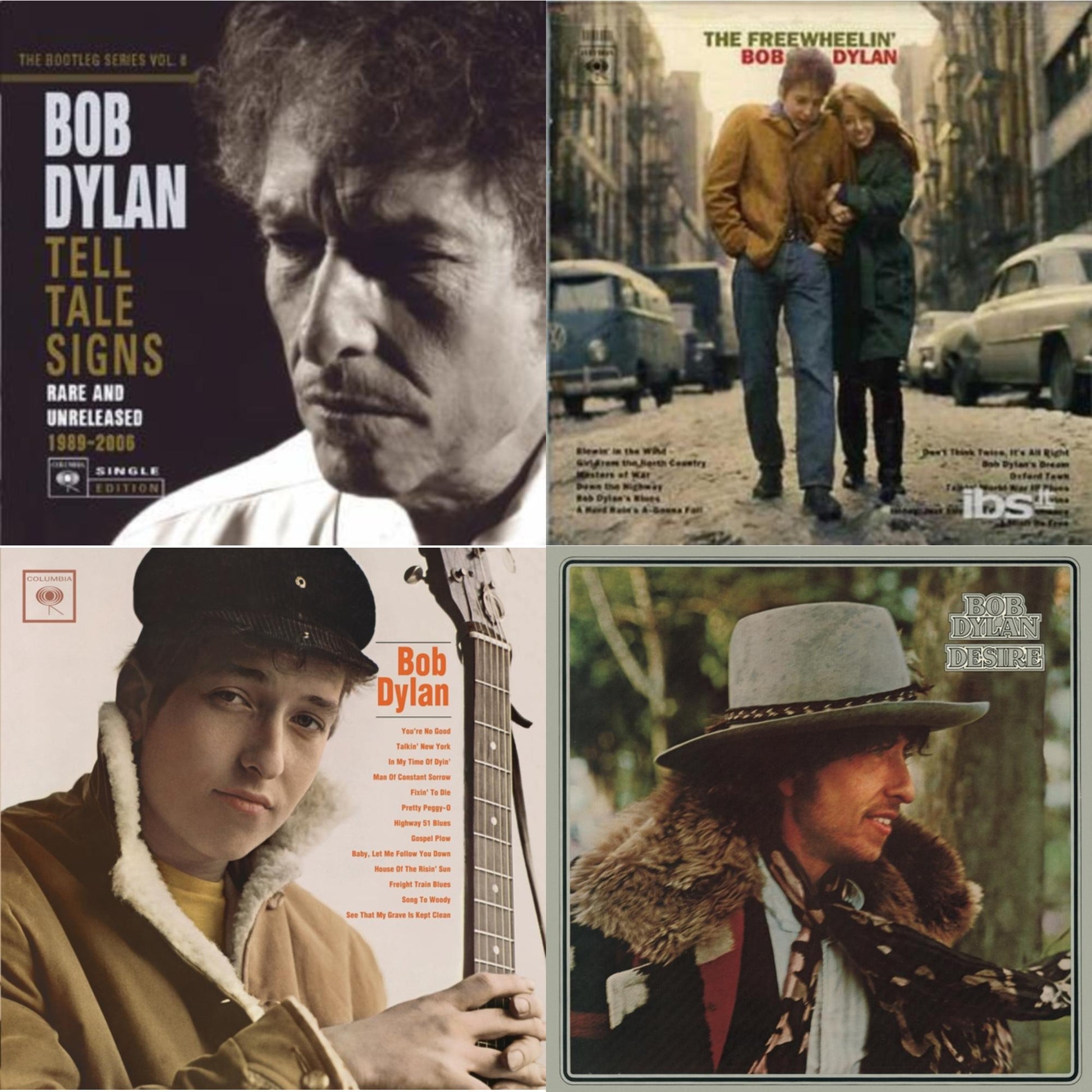 This is a 4 CD SKU bundle.
1.This CD is brand new.Format: CDMusic Style: Country BluesThis item's title is: Tell Tale Signs: Bootleg Series Vol.8Artist: Bob DylanLabel: LegacyBarcode: 886973474723Release Date: 11/4/2008
2.This CD is brand new.