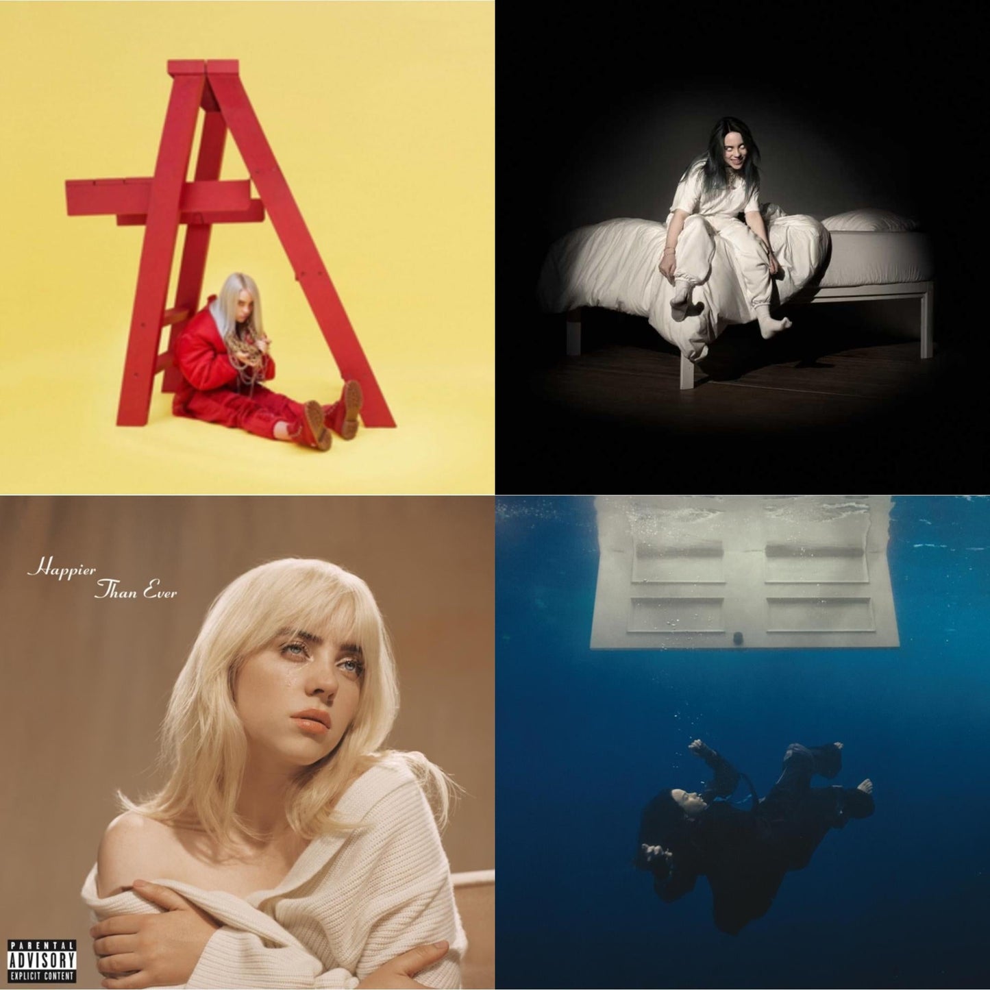 This is a 4 CD SKU bundle.
1.This CD is brand new.Format: CDMusic Style: Indie PopThis item's title is: Dont Smile At MeArtist: Billie EilishLabel: DARKROOM/INTERSCOPEBarcode: 602577992025Release Date: 7/19/2019
2.This CD is brand new.