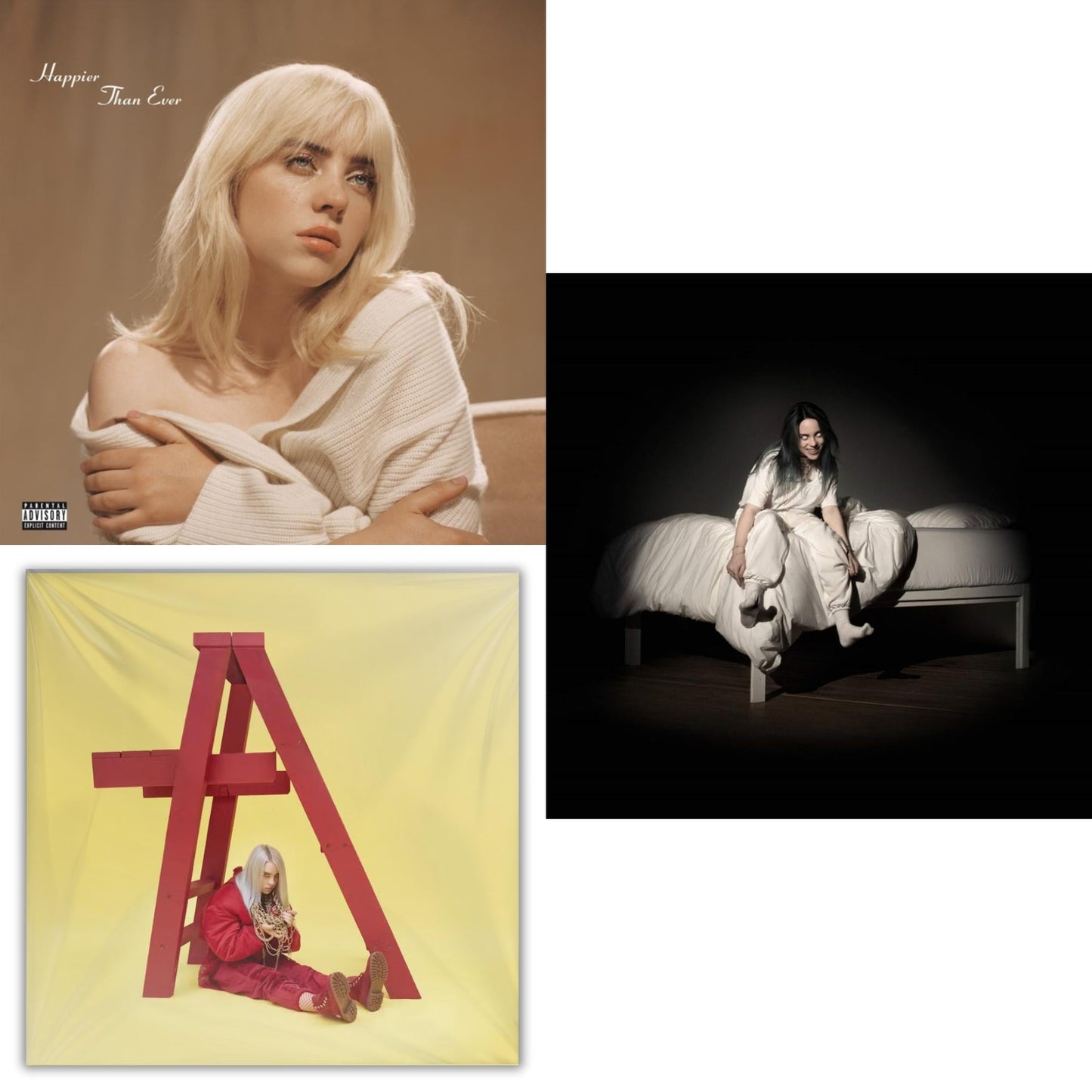 This is a 3 LP Vinyl SKU bundle.
1.This LP Vinyl is brand new.Format: LP VinylMusic Style: Indie PopThis item's title is: Happier Than Ever (X) (2LP)Artist: Billie EilishLabel: DARKROOM/INTERSCOPEBarcode: 602435973548Release Date: 7/30/2021
2.This LP Vinyl is brand new.
3.