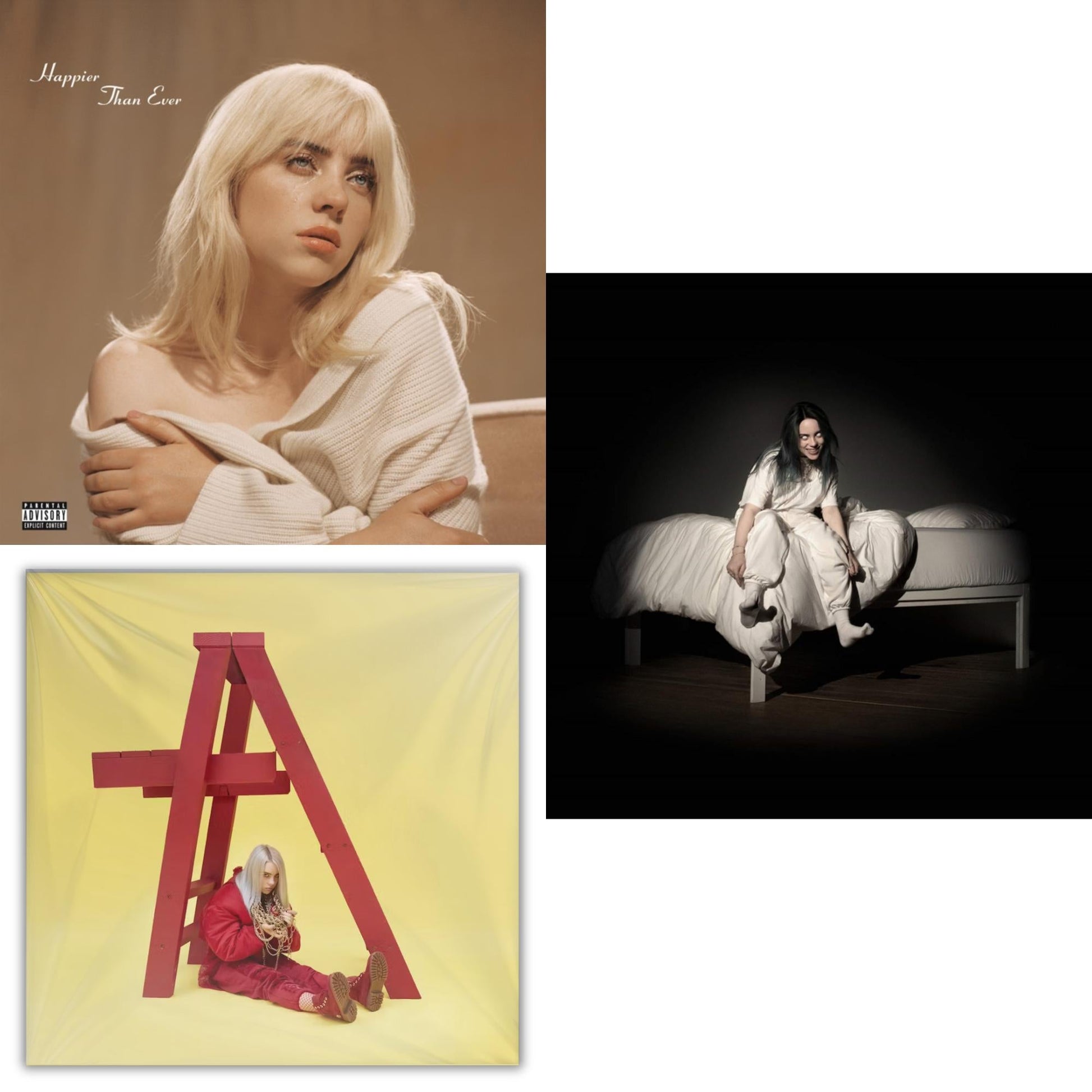 This is a 3 LP Vinyl SKU bundle.
1.This LP Vinyl is brand new.Format: LP VinylMusic Style: Indie PopThis item's title is: Happier Than Ever (X) (2LP)Artist: Billie EilishLabel: DARKROOM/INTERSCOPEBarcode: 602435973548Release Date: 7/30/2021
2.This LP Vinyl is brand new.
3.