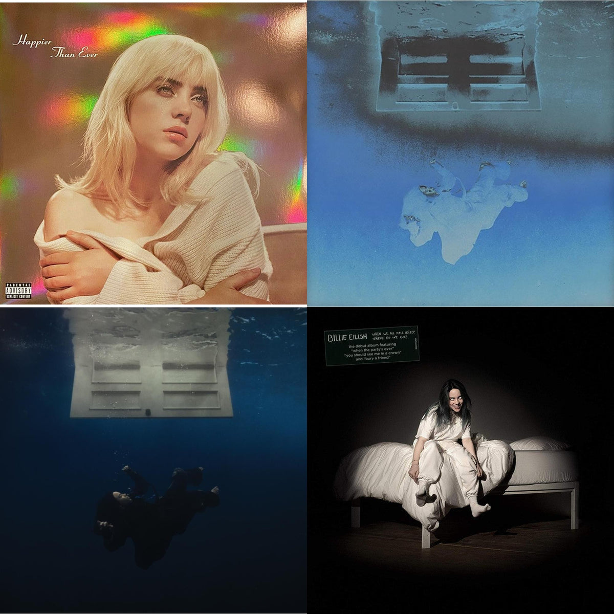 Happier Than Ever (2LP/Recycled Vinyl/Rainbow Foil Jacket) (Rsd) & Hit Me Hard & Soft (Isolated Vocals) (Cream White LP Vinyl) & Hit Me Hard & Soft (Anniversary Edition/Blue & Orange Splatter LP Vinyl)