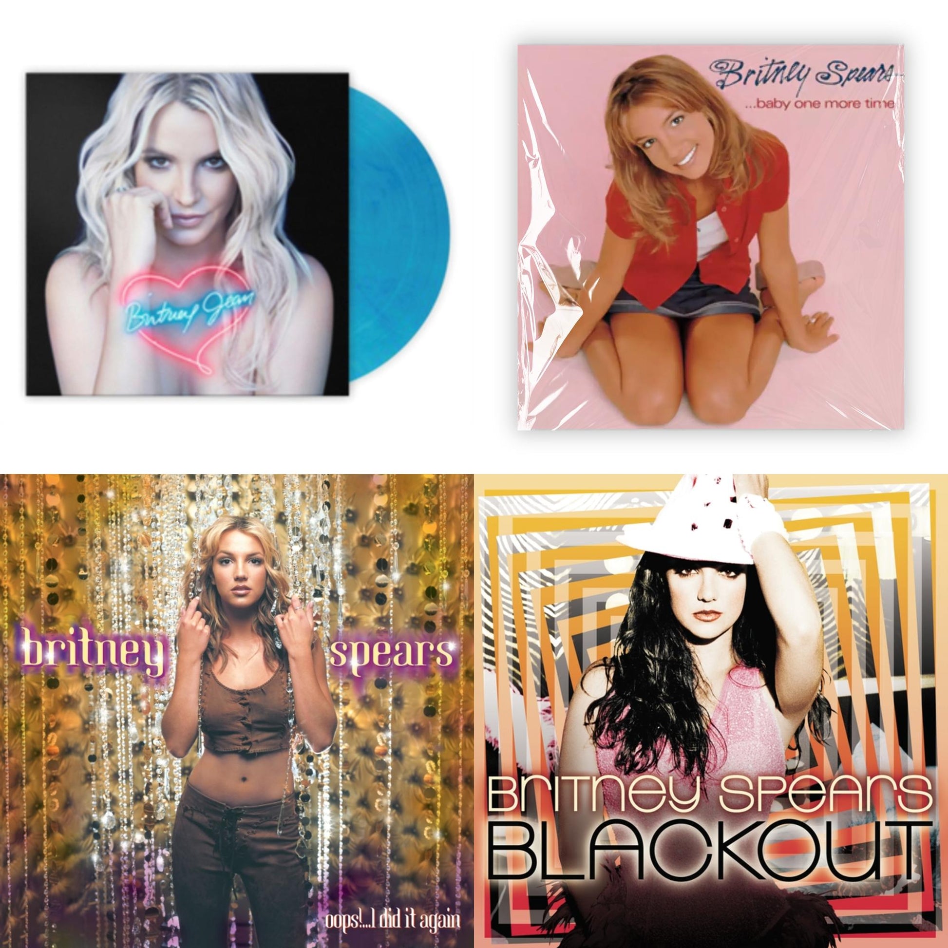 This is a 4 LP Vinyl SKU bundle.
1.This LP Vinyl is brand new.Format: LP VinylMusic Style: EuropopThis item's title is: Britney Jean (Blue Marbled LP Vinyl/Import)Artist: Britney SpearsLabel: SONY MUSIC CMGBarcode: 196587791810Release Date: 5/26/2023
2.This LP Vinyl is brand new.