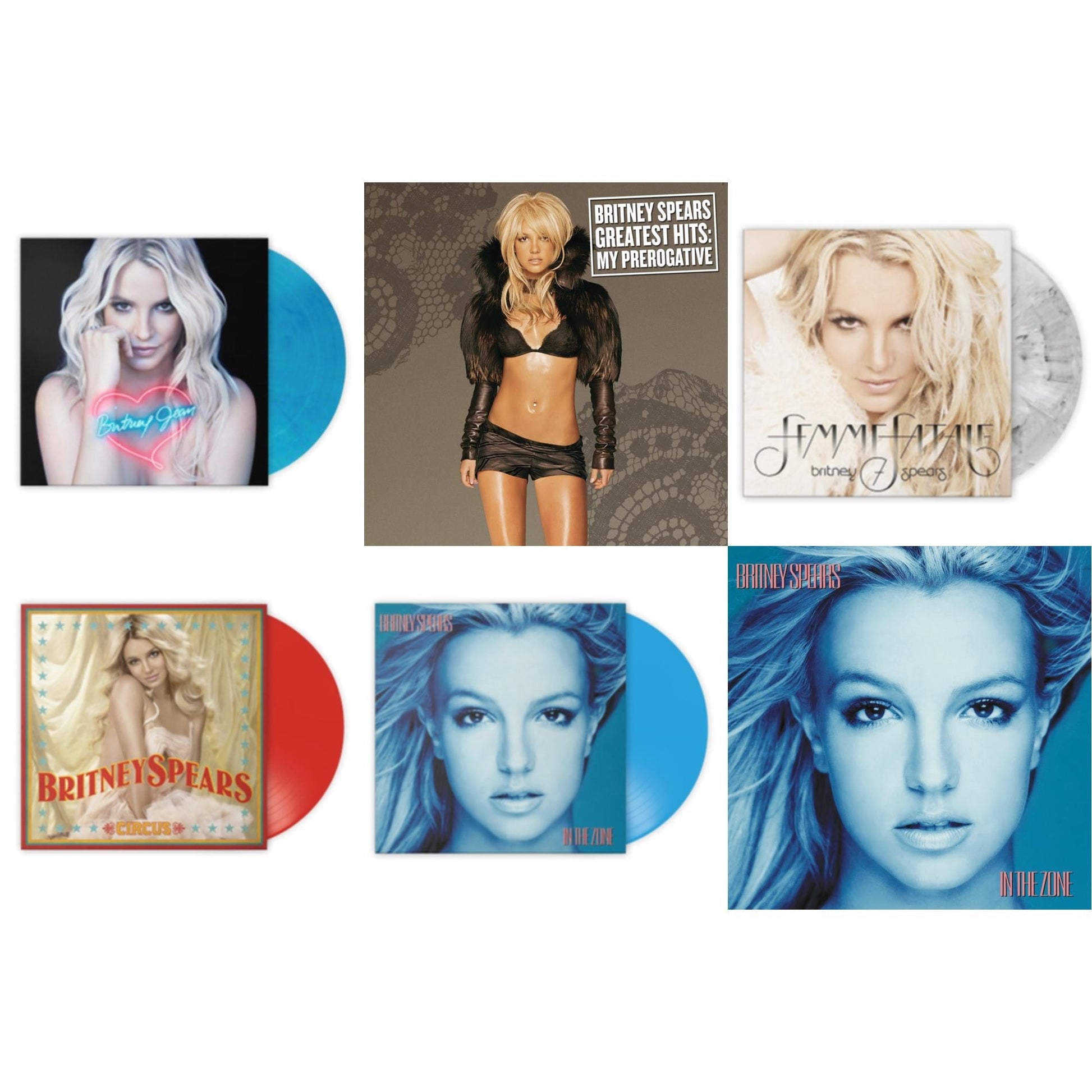 This is a 6 LP Vinyl SKU bundle.
1.This LP Vinyl is brand new.Format: LP VinylMusic Style: EuropopThis item's title is: Britney Jean (Blue Marbled LP Vinyl/Import)Artist: Britney SpearsLabel: SONY MUSIC CMGBarcode: 196587791810Release Date: 5/26/2023
2.This LP Vinyl is brand new.