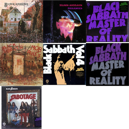 This is a 7 LP Vinyl SKU bundle.
1.This LP Vinyl is brand new.Format: LP VinylMusic Style: Hard RockThis item's title is: Sabotage (180G)Artist: Black SabbathLabel: RHINO/WARNER BROS.Barcode: 081227946562Release Date: 8/5/2016
2.This LP Vinyl is brand new.
