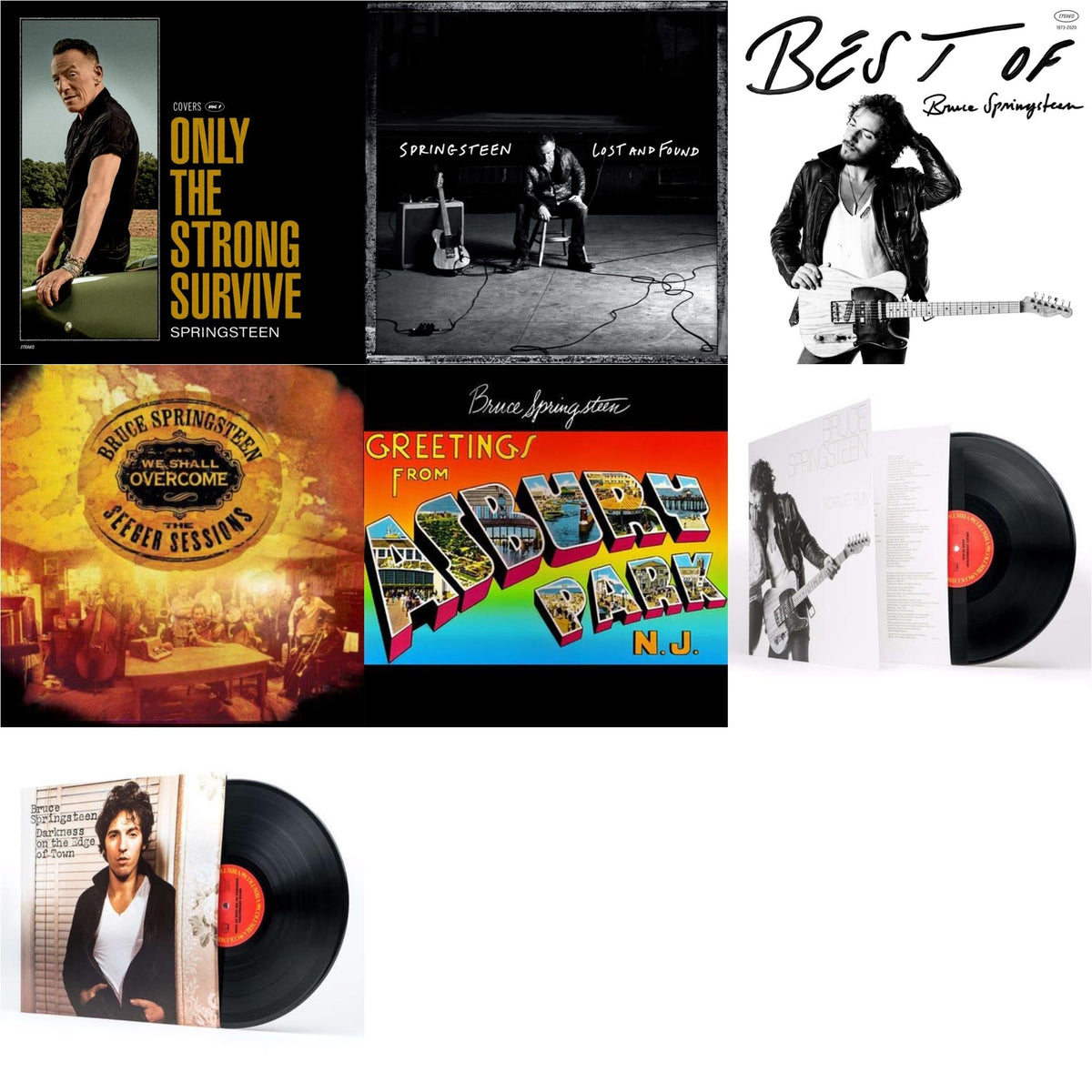 Only The Strong Survive (2LP/140G/D-Side Etching) & Lost & Found: Selections From The Lost Albums (2LP) & Best Of Bruce Springsteen (2LP) & We Shall Overcome: Seeger Sessions (2LP/180G) & Greetings From Asbury Park N.J. (180G)