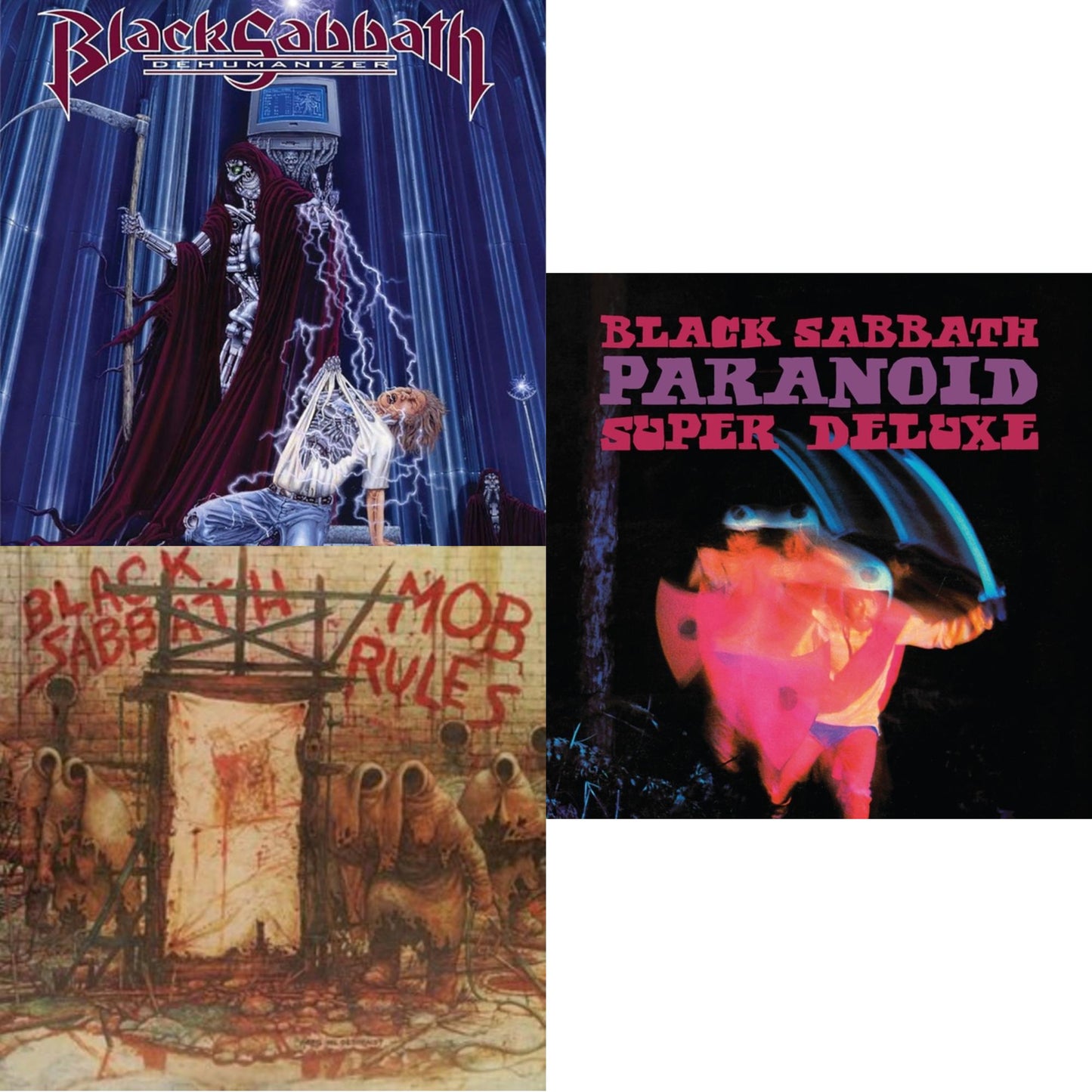 This is a 3 LP Vinyl SKU bundle.
1.This LP Vinyl is brand new.Format: LP VinylMusic Style: Hard RockThis item's title is: Paranoid (Deluxe Edition)Artist: Black SabbathLabel: Warner RecordsBarcode: 603497846443Release Date: 10/9/2020
2.This LP Vinyl is brand new.