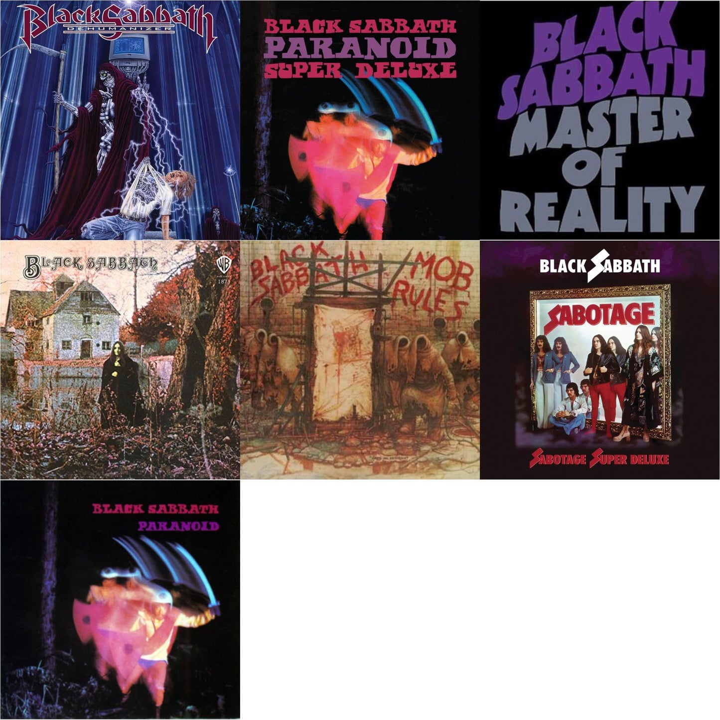 This is a 7 LP Vinyl SKU bundle.
1.This LP Vinyl is brand new.Format: LP VinylThis item's title is: Dehumanizer (Deluxe Edition/2LP) (Rocktober)Artist: Black SabbathBarcode: 603497850730Release Date: 10/25/2019
2.This LP Vinyl is brand new.