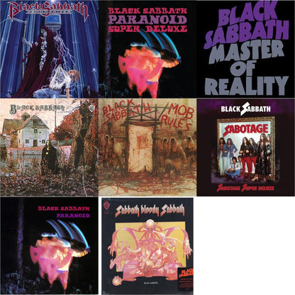 This is a 8 LP Vinyl SKU bundle.
1.This LP Vinyl is brand new.Format: LP VinylMusic Style: Hard RockThis item's title is: Sabbath Bloody Sabbath (180G)Artist: Black SabbathLabel: RHINO/WARNER BROS.Barcode: 081227946630Release Date: 8/5/2016
2.This LP Vinyl is brand new.
