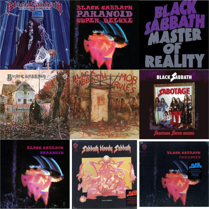 This is a 9 LP Vinyl SKU bundle.
1.This LP Vinyl is brand new.Format: LP VinylMusic Style: Hard RockThis item's title is: Sabbath Bloody Sabbath (180G)Artist: Black SabbathLabel: RHINO/WARNER BROS.Barcode: 081227946630Release Date: 8/5/2016
2.This LP Vinyl is brand new.