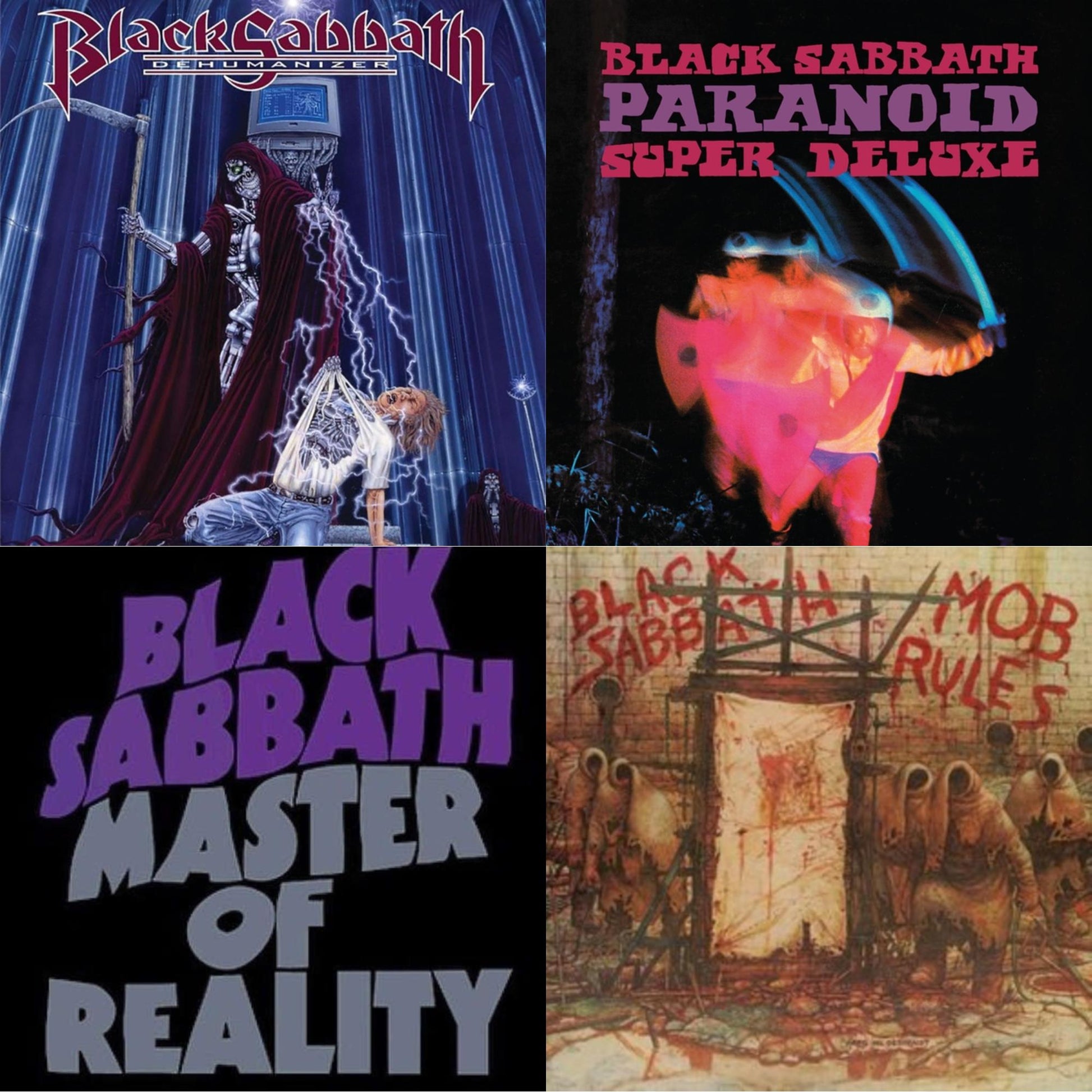 This is a 4 LP Vinyl SKU bundle.
1.This LP Vinyl is brand new.Format: LP VinylMusic Style: Hard RockThis item's title is: Master Of RealityArtist: Black SabbathLabel: BMGBarcode: 5414939920806Release Date: 6/22/2015
2.This LP Vinyl is brand new.