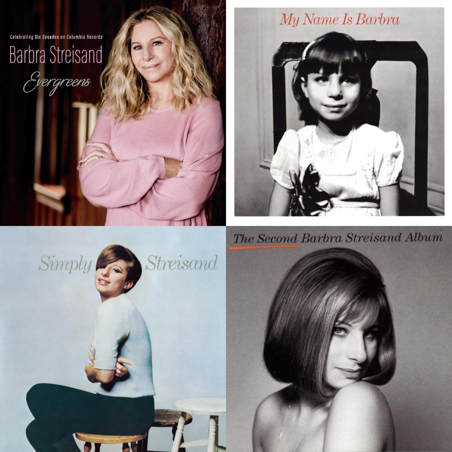 Evergreens : Celebrating Six Decades On Columbia Records & My Name Is Barbra & Simply Streisand & Second Barbra Streisand Album