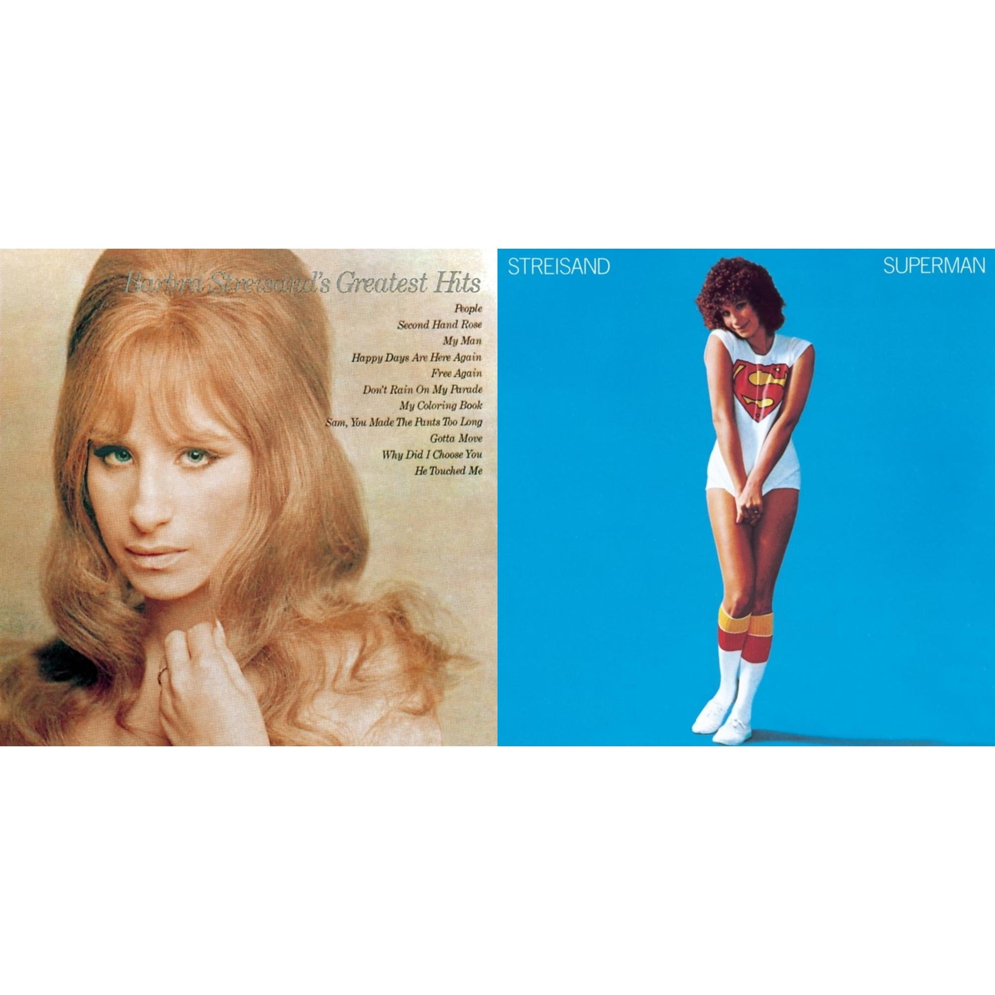 This is a 2 CD SKU bundle.
1.This CD is brand new.Format: CDMusic Style: VocalThis item's title is: Greatest HitsArtist: Barbra StreisandLabel: SONY SPECIAL MARKETINGBarcode: 886972296821Release Date: 1/5/2008
2.This CD is brand new.