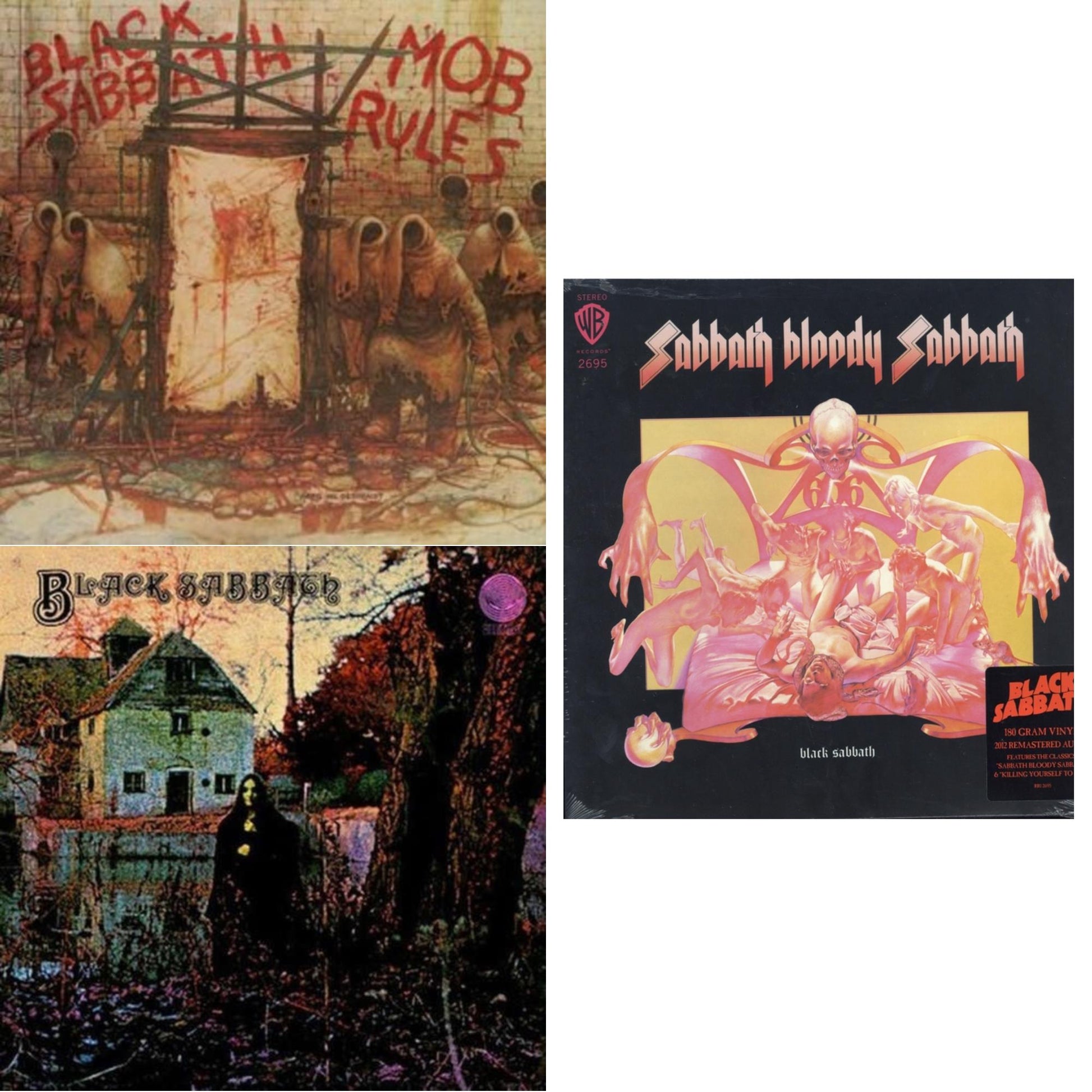 This is a 3 LP Vinyl SKU bundle.
1.This LP Vinyl is brand new.Format: LP VinylMusic Style: Hard RockThis item's title is: Sabbath Bloody Sabbath (180G)Artist: Black SabbathLabel: RHINO/WARNER BROS.Barcode: 081227946630Release Date: 8/5/2016
2.This LP Vinyl is brand new.