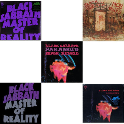 This is a 5 LP Vinyl SKU bundle.
1.This LP Vinyl is brand new.Format: LP VinylMusic Style: Hard RockThis item's title is: Paranoid (180G)Artist: Black SabbathLabel: RHINO/WARNER BROS.Barcode: 081227946708Release Date: 8/5/2016
2.This LP Vinyl is brand new.
