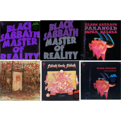 This is a 6 LP Vinyl SKU bundle.
1.This LP Vinyl is brand new.Format: LP VinylMusic Style: Hard RockThis item's title is: Sabbath Bloody Sabbath (180G)Artist: Black SabbathLabel: RHINO/WARNER BROS.Barcode: 081227946630Release Date: 8/5/2016
2.This LP Vinyl is brand new.