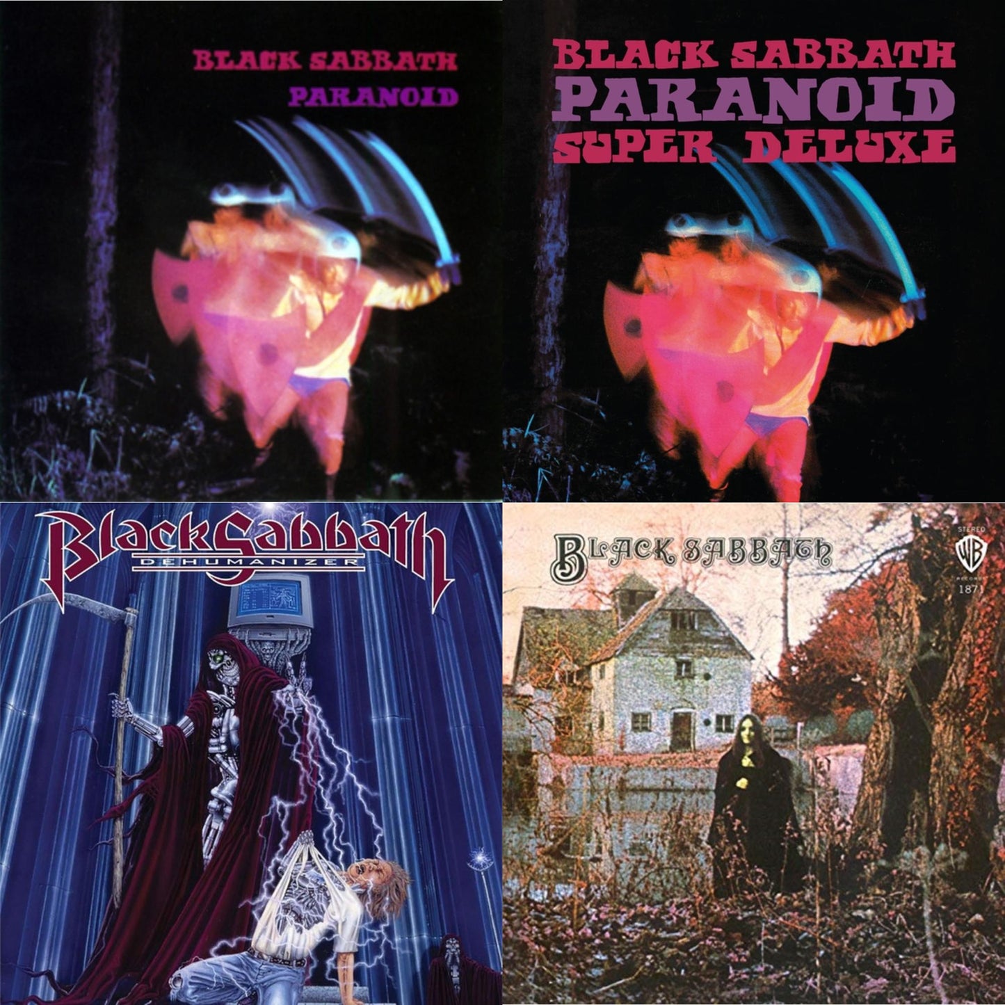 This is a 4 LP Vinyl SKU bundle.
1.This LP Vinyl is brand new.Format: LP VinylThis item's title is: ParanoidArtist: Black SabbathLabel: BMGBarcode: 5414939920790Release Date: 6/22/2015
2.This LP Vinyl is brand new.