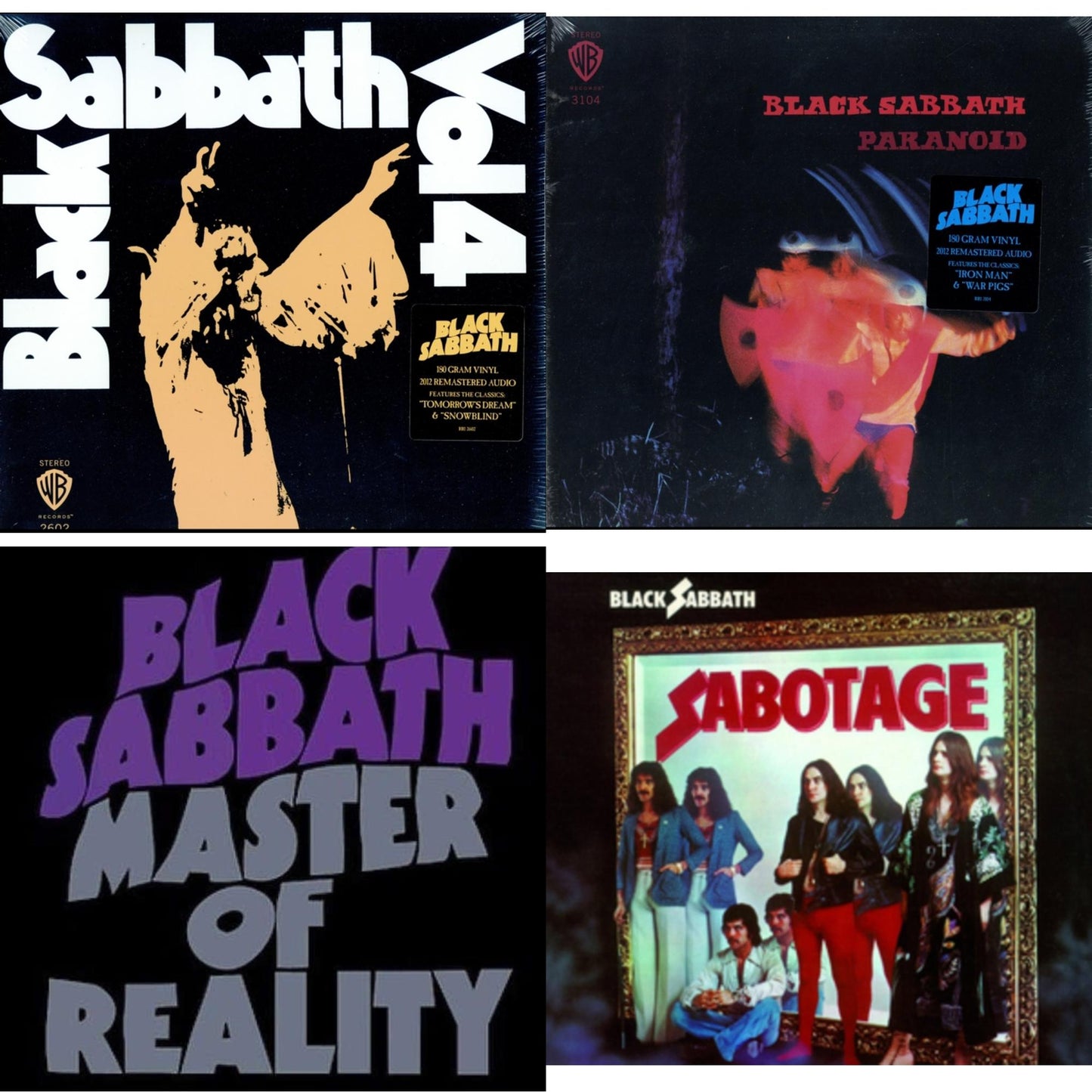 Vol. 4 (180G) & Paranoid (180G) & Master Of Reality & Sabotage
