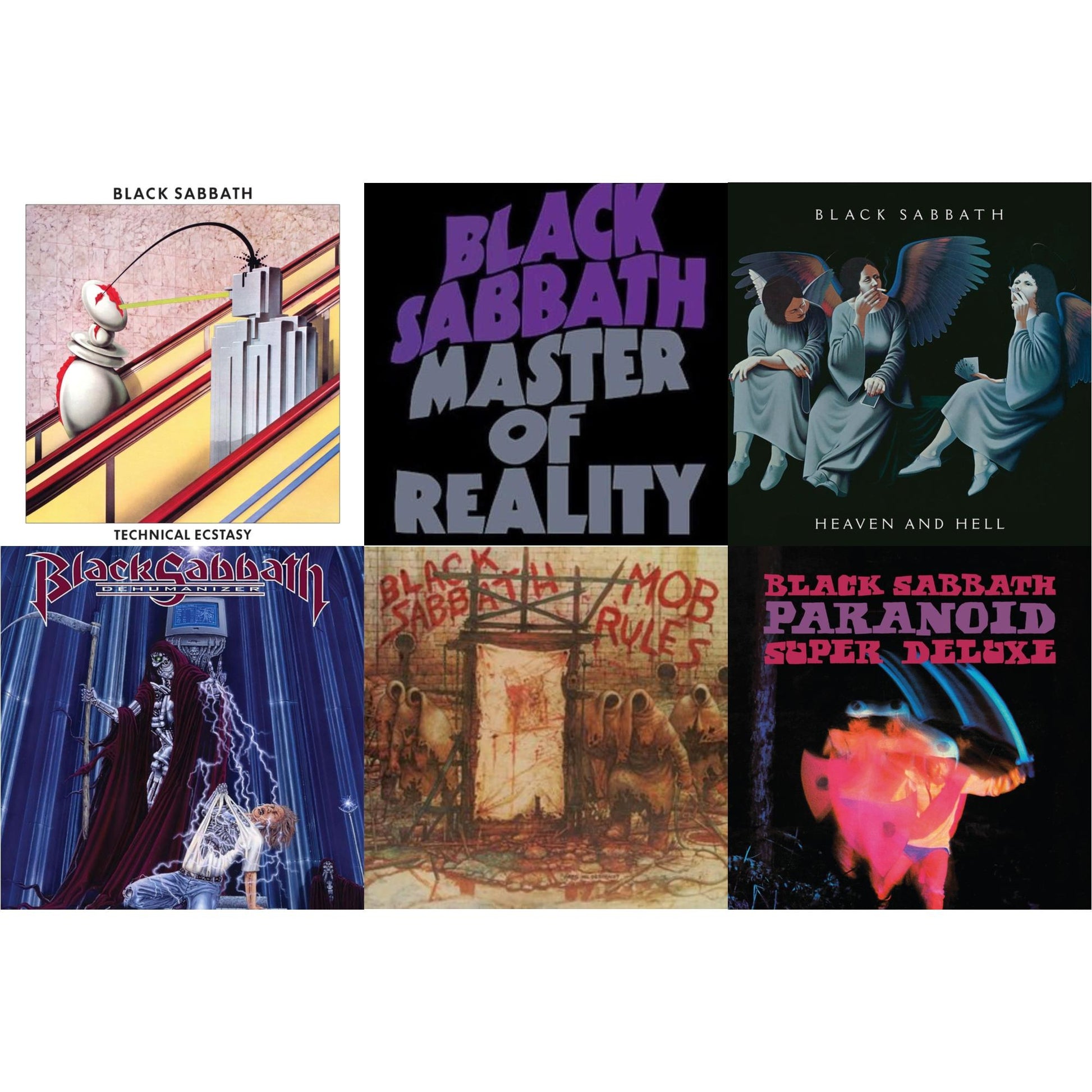 This is a 6 LP Vinyl SKU bundle.
1.This LP Vinyl is brand new.Format: LP VinylMusic Style: Hard RockThis item's title is: Master Of RealityArtist: Black SabbathLabel: BMGBarcode: 5414939920806Release Date: 6/22/2015
2.This LP Vinyl is brand new.