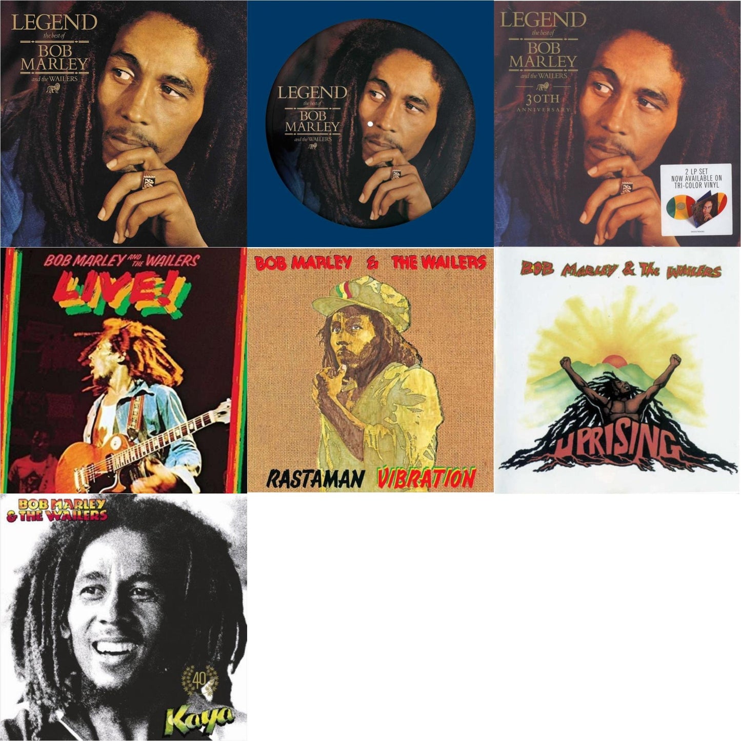 Legend - The Best Of Bob Marley & The Wailers (2LP) & Legend (Picture Disc) & Legend (30Th Anniversary) & Live (180G) & Rastaman Vibration & Uprising & Kaya 40 (2LP)
