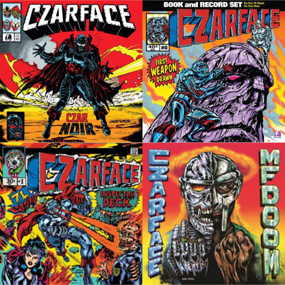 This is a 4 LP Vinyl SKU bundle.
1.This LP Vinyl is brand new.Format: LP VinylMusic Style: InstrumentalThis item's title is: Czar Noir (Red/White LP Vinyl)Artist: CzarfaceLabel: Silver AgeBarcode: 196922540677Release Date: 1/12/2024
2.This LP Vinyl is brand new.