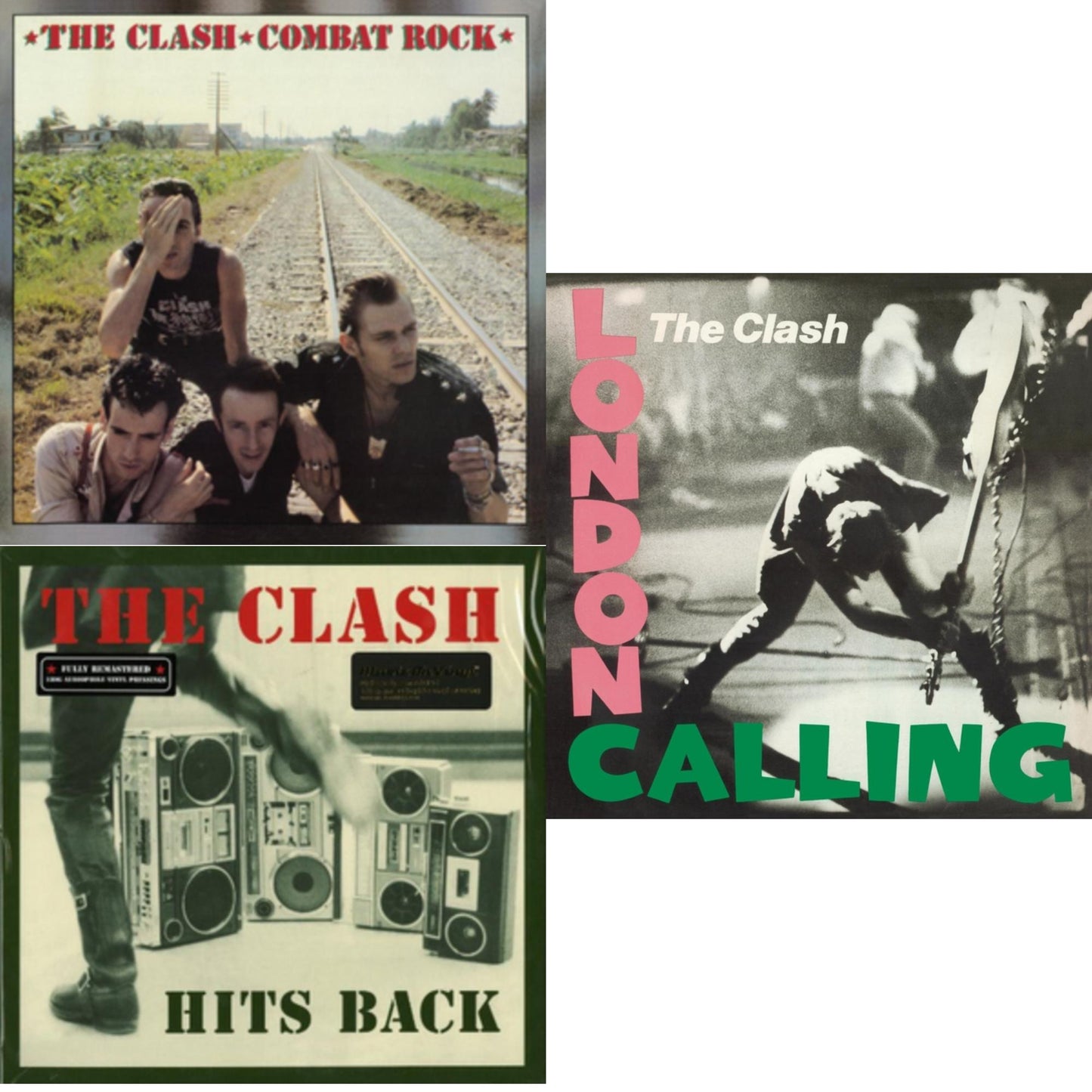 This is a 3 LP Vinyl SKU bundle.
1.This LP Vinyl is brand new.Format: LP VinylMusic Style: PunkThis item's title is: Hits Back (180G)Artist: ClashLabel: ColumbiaBarcode: 8718469533572Release Date: 9/9/2013
2.This LP Vinyl is brand new.
