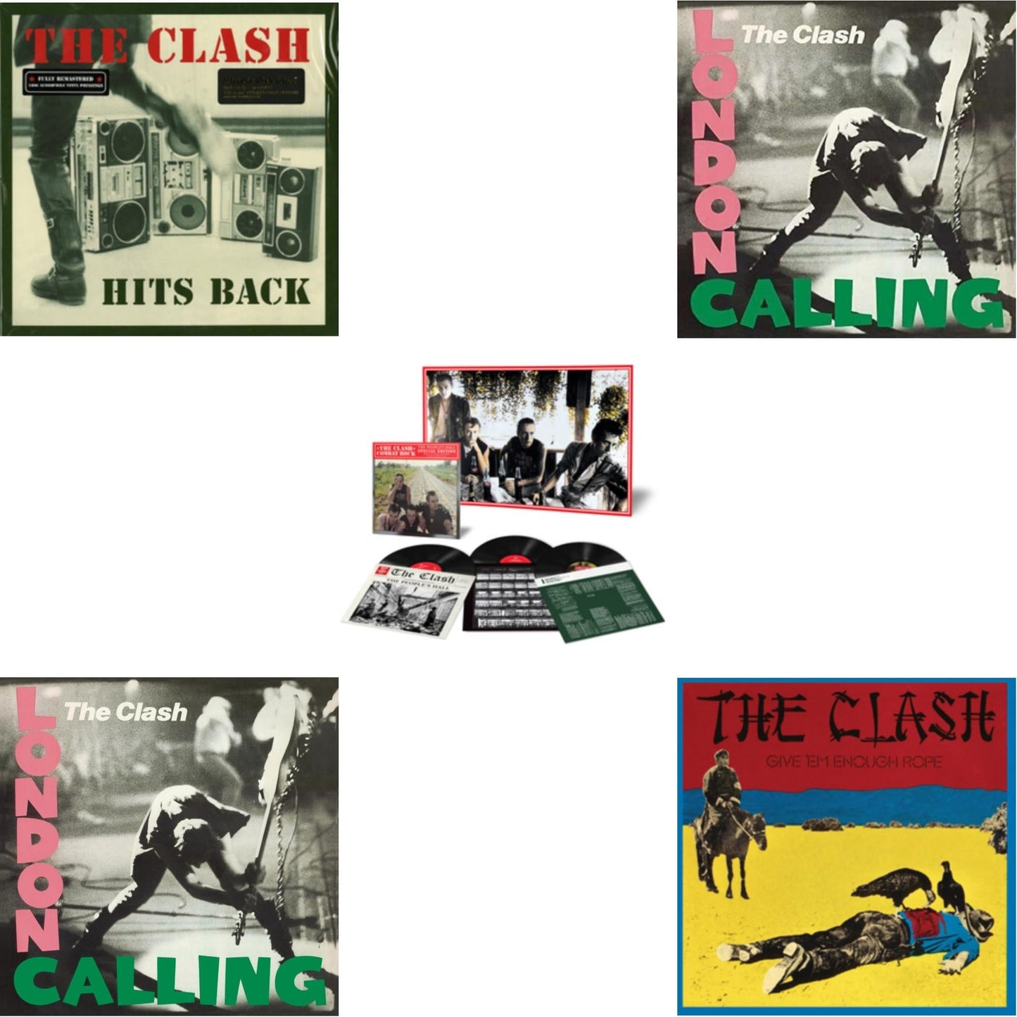 This is a 5 LP Vinyl SKU bundle.
1.This LP Vinyl is brand new.Format: LP VinylMusic Style: PunkThis item's title is: Hits Back (180G)Artist: ClashLabel: ColumbiaBarcode: 8718469533572Release Date: 9/9/2013
2.This LP Vinyl is brand new.