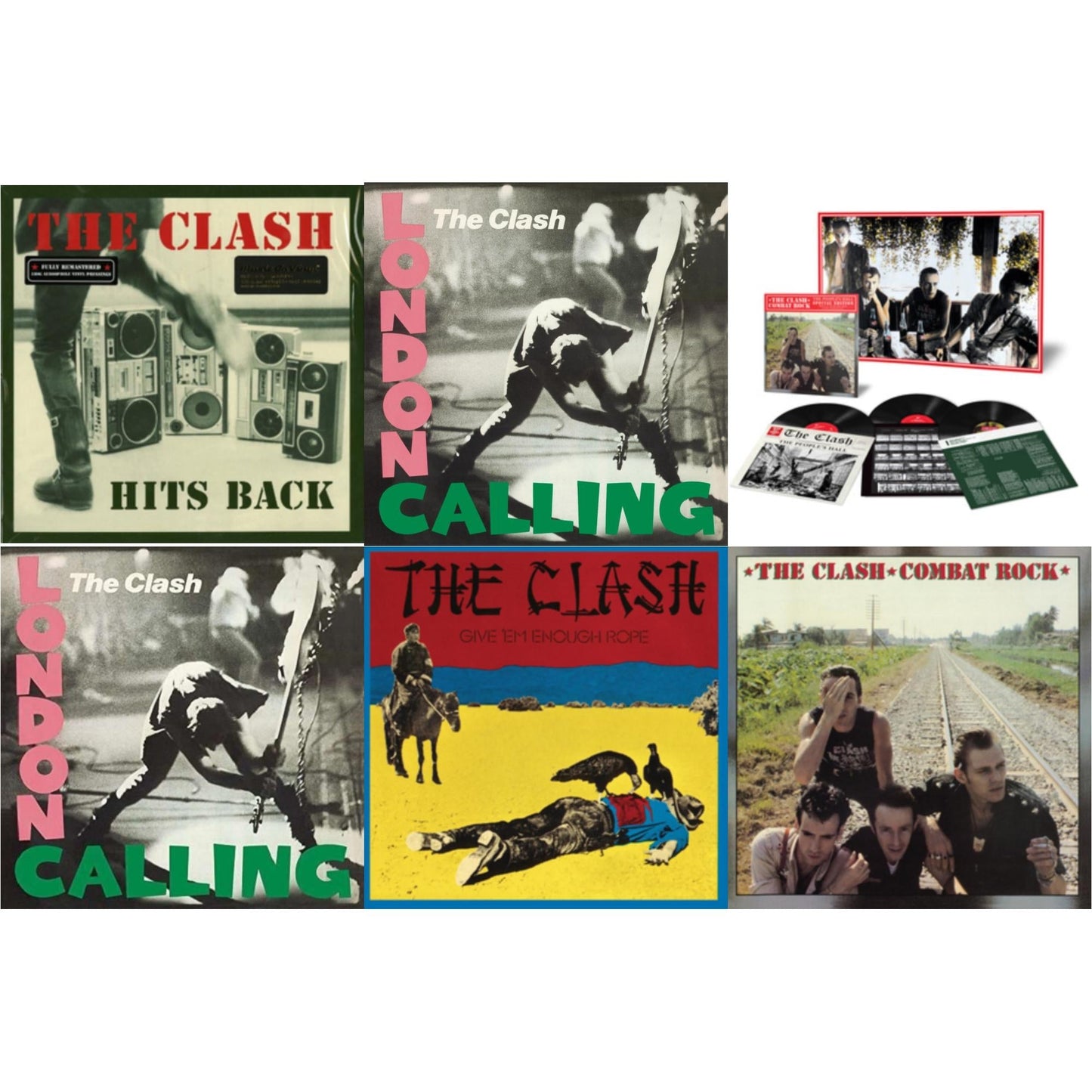 This is a 6 LP Vinyl SKU bundle.
1.This LP Vinyl is brand new.Format: LP VinylMusic Style: PunkThis item's title is: Hits Back (180G)Artist: ClashLabel: ColumbiaBarcode: 8718469533572Release Date: 9/9/2013
2.This LP Vinyl is brand new.