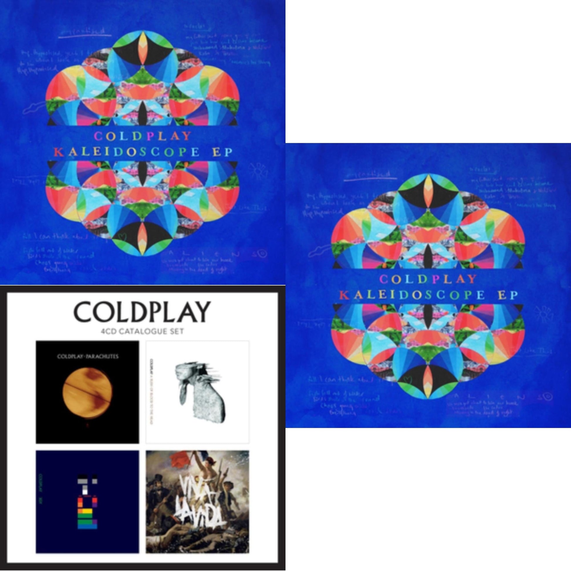 This is a 3 CD SKU bundle.
1.This CD is brand new.Format: CDMusic Style: Alternative RockThis item's title is: Kaleidoscope EpArtist: ColdplayLabel: ATLANTIC/PARLOPHONEBarcode: 190295793531Release Date: 8/4/2017
2.This CD is brand new.