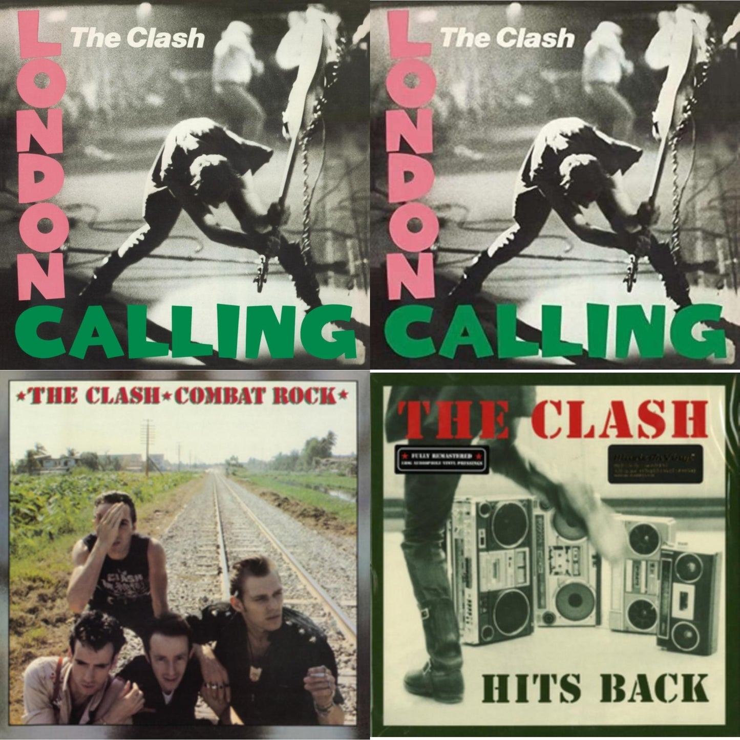 This is a 4 LP Vinyl SKU bundle.
1.This LP Vinyl is brand new.Format: LP VinylMusic Style: PunkThis item's title is: London Calling (2LP/180G/Remastered)Artist: ClashLabel: LEGACYBarcode: 887254469919Release Date: 10/15/2013
2.This LP Vinyl is brand new.