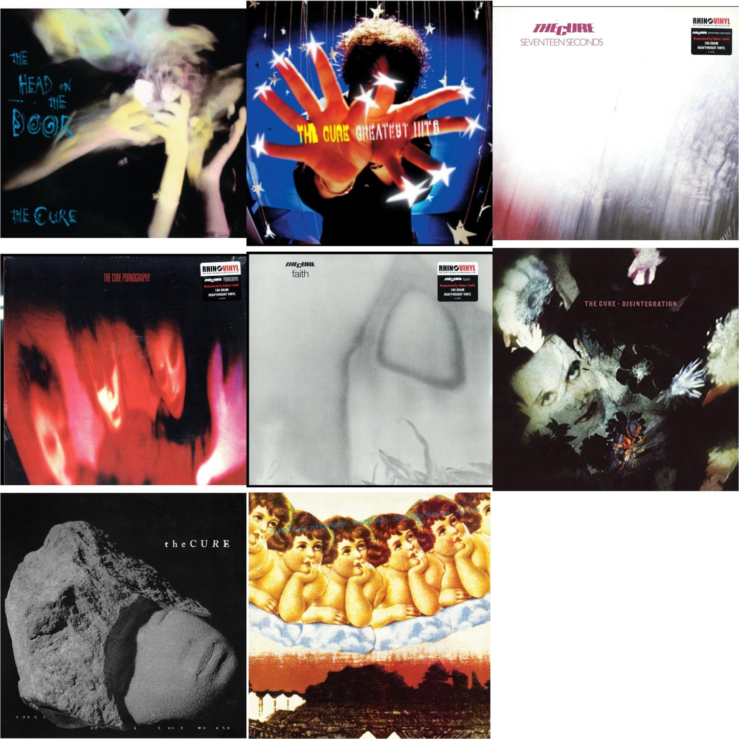 Cure - Head On The Door & Greatest Hits (2LP) & Seventeen Seconds (180G) & Pornography (180G) & Faith (180G) & Disintegration & Songs Of A Lost World (Biovinyl/180G) & Japanese Whispers: The Cure Singles Nov 82:Nov 83 (Clear LP Vinyl/Transclear