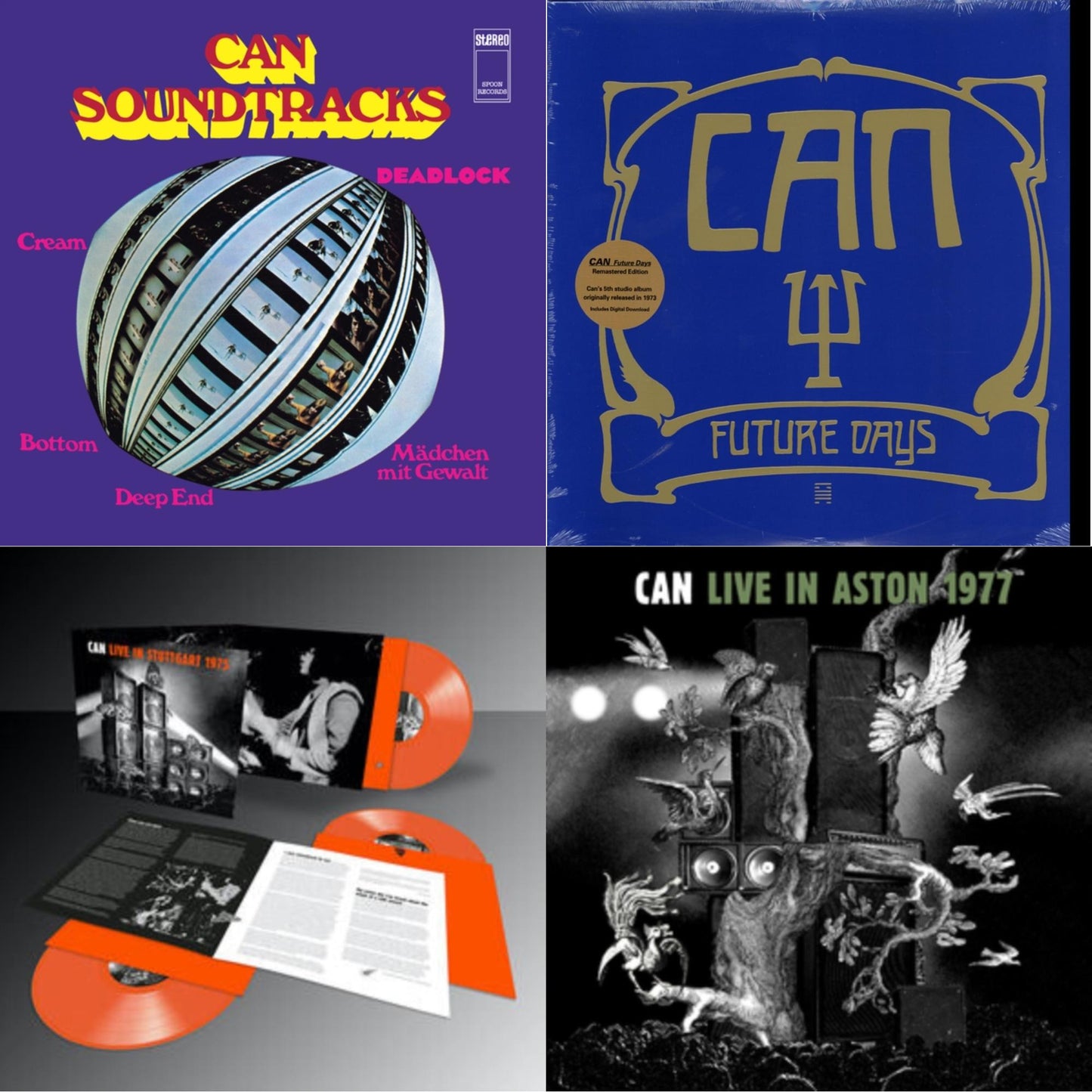 This is a 4 LP Vinyl SKU bundle.
1.This LP Vinyl is brand new.Format: LP VinylMusic Style: SoundtrackThis item's title is: Soundtracks (Limited/Clear Purple LP Vinyl)Artist: CanLabel: MUTEBarcode: 724596942536Release Date: 4/1/2022
2.This LP Vinyl is brand new.