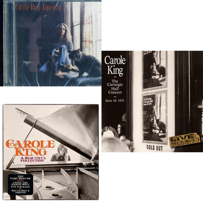 This is a 3 CD SKU bundle.
1.This CD is brand new.Format: CDMusic Style: Folk RockThis item's title is: TapestryArtist: Carole KingLabel: LEGACYBarcode: 074646585023Release Date: 5/25/1999
2.This CD is brand new.