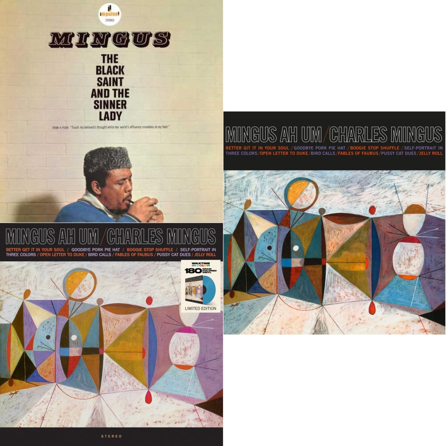Black Saint & Sinner Lady & Ah Hum (Limited/180G/Solid Blue LP Vinyl) & Mingus Ah Um (Blue LP Vinyl)