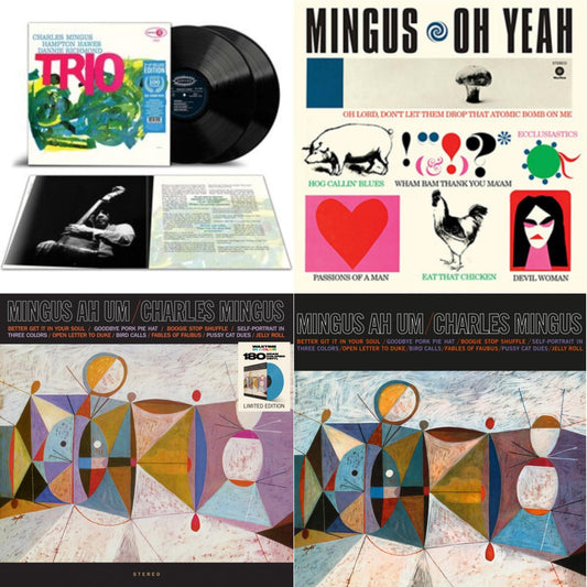 Mingus Three (Feat. Hampton Hawes & Danny Richmond) (2LP) & Oh Yeah (180G/Dmm/Bonus Track) & Ah Hum (Limited/180G/Solid Blue LP Vinyl) & Mingus Ah Um (Blue LP Vinyl)