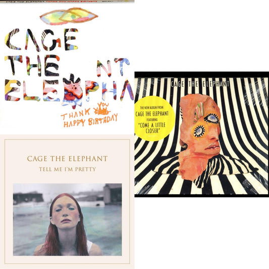 This is a 3 CD SKU bundle.
1.This CD is brand new.Format: CDMusic Style: Alternative RockThis item's title is: Thank You Happy BirthdayArtist: Cage The ElephantLabel: LEGACYBarcode: 886978142122Release Date: 1/11/2011
2.This CD is brand new.