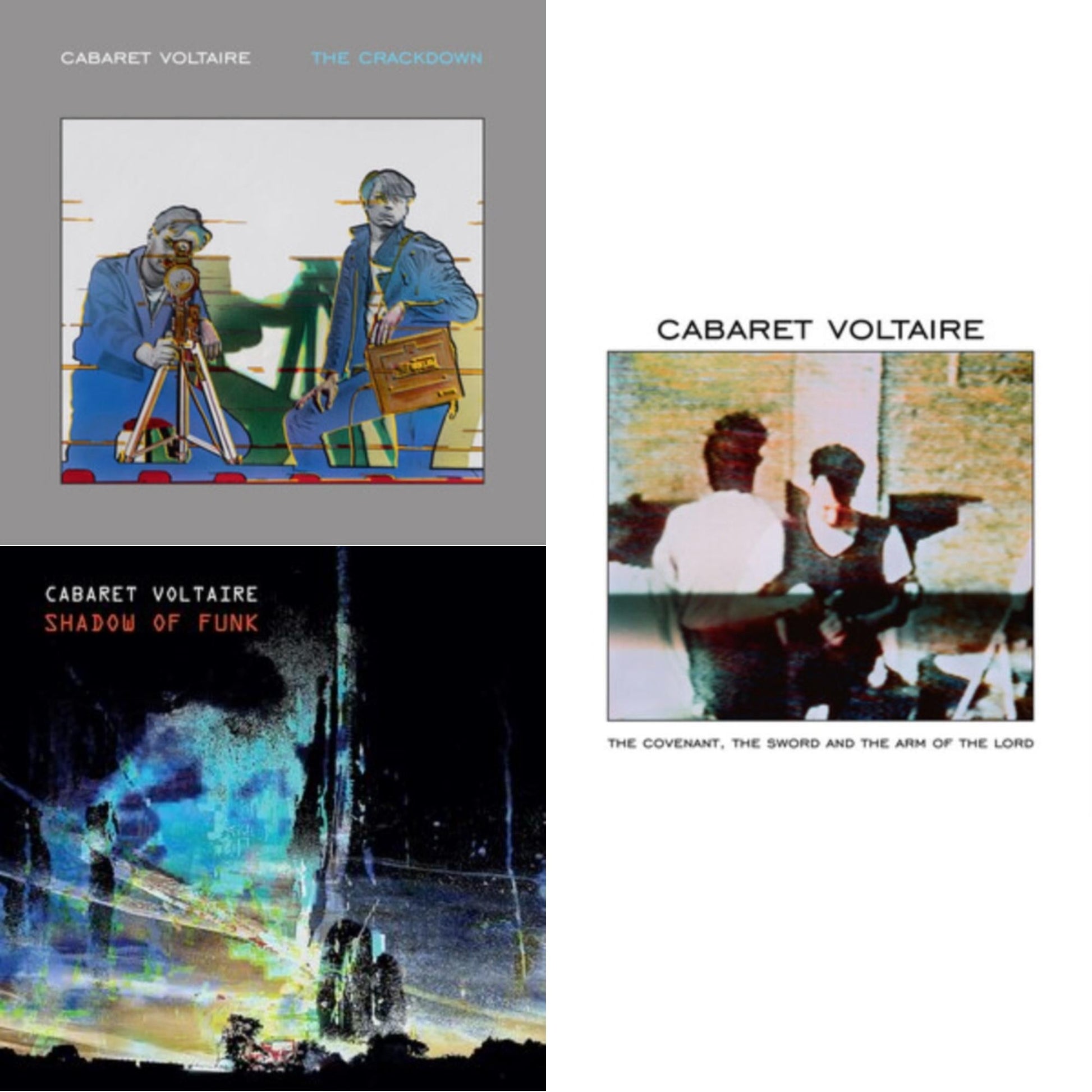This is a 3 LP Vinyl SKU bundle.
1.This LP Vinyl is brand new.Format: LP VinylMusic Style: AbstractThis item's title is: Crackdown (Limited Edition/Grey LP Vinyl)Artist: Cabaret VoltaireLabel: MUTEBarcode: 5400863059316Release Date: 6/17/2022
2.This LP Vinyl is brand new.