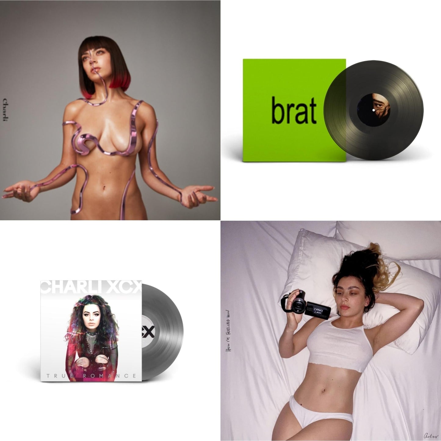 This is a 4 LP Vinyl SKU bundle.
1.This LP Vinyl is brand new.Format: LP VinylMusic Style: Pop RockThis item's title is: Charli Charli (2LP)Artist: Charli XcxLabel: ATLANTICBarcode: 190295409579Release Date: 10/4/2019
2.This LP Vinyl is brand new.