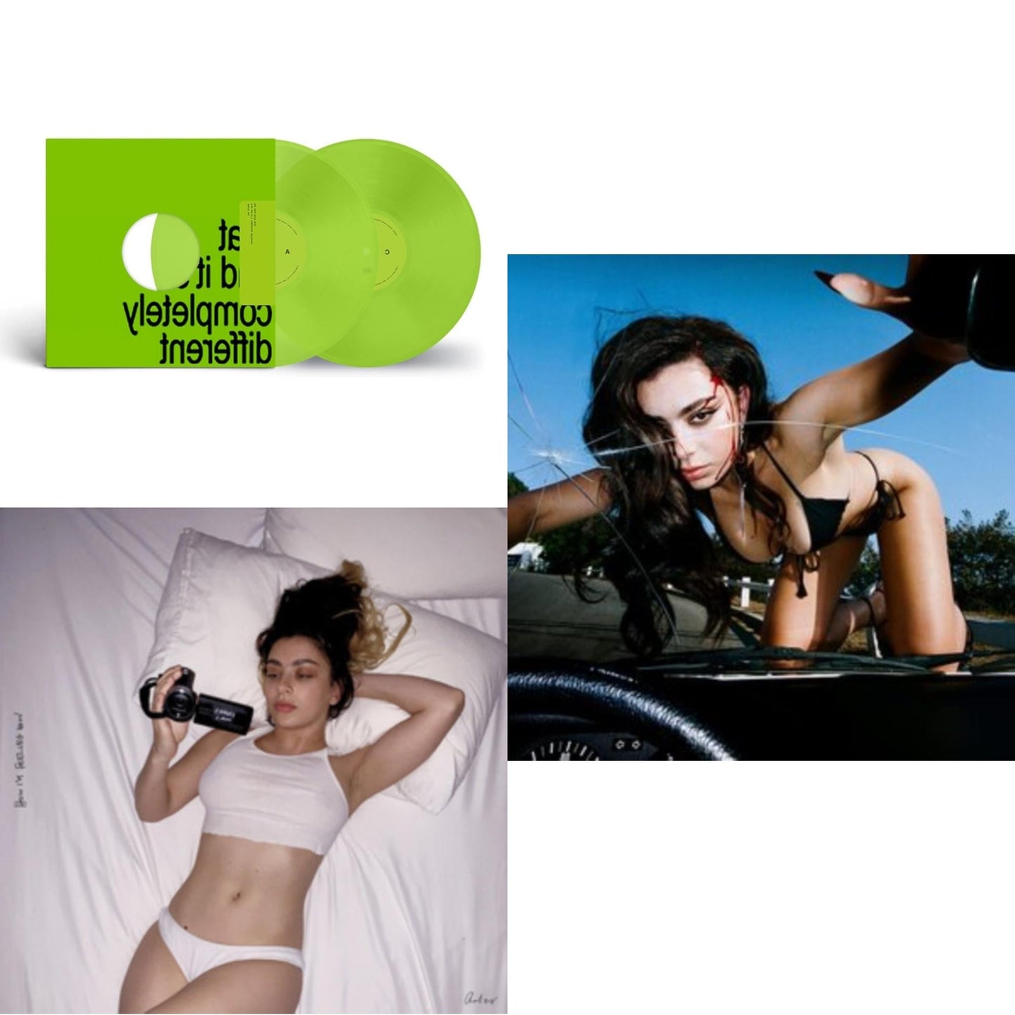 Brat & It's Completely Different (2LP/Brat Green Vinyl) & How I'm Feeling Now (Clear LP Vinyl) & Crash