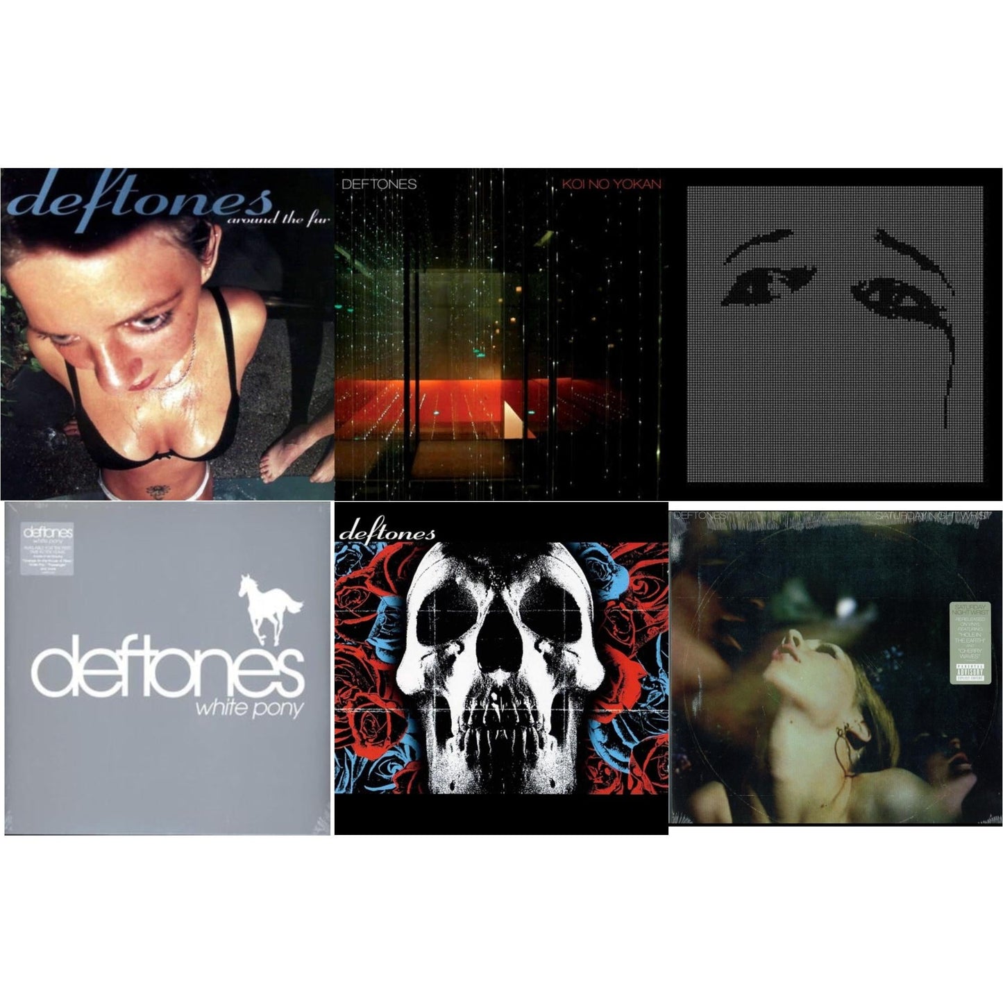 This is a 6 LP Vinyl SKU bundle.
1.This LP Vinyl is brand new.Format: LP VinylMusic Style: Melodic HardcoreThis item's title is: DeftonesArtist: DeftonesLabel: MaverickBarcode: 093624835011Release Date: 1/17/2012
2.This LP Vinyl is brand new.