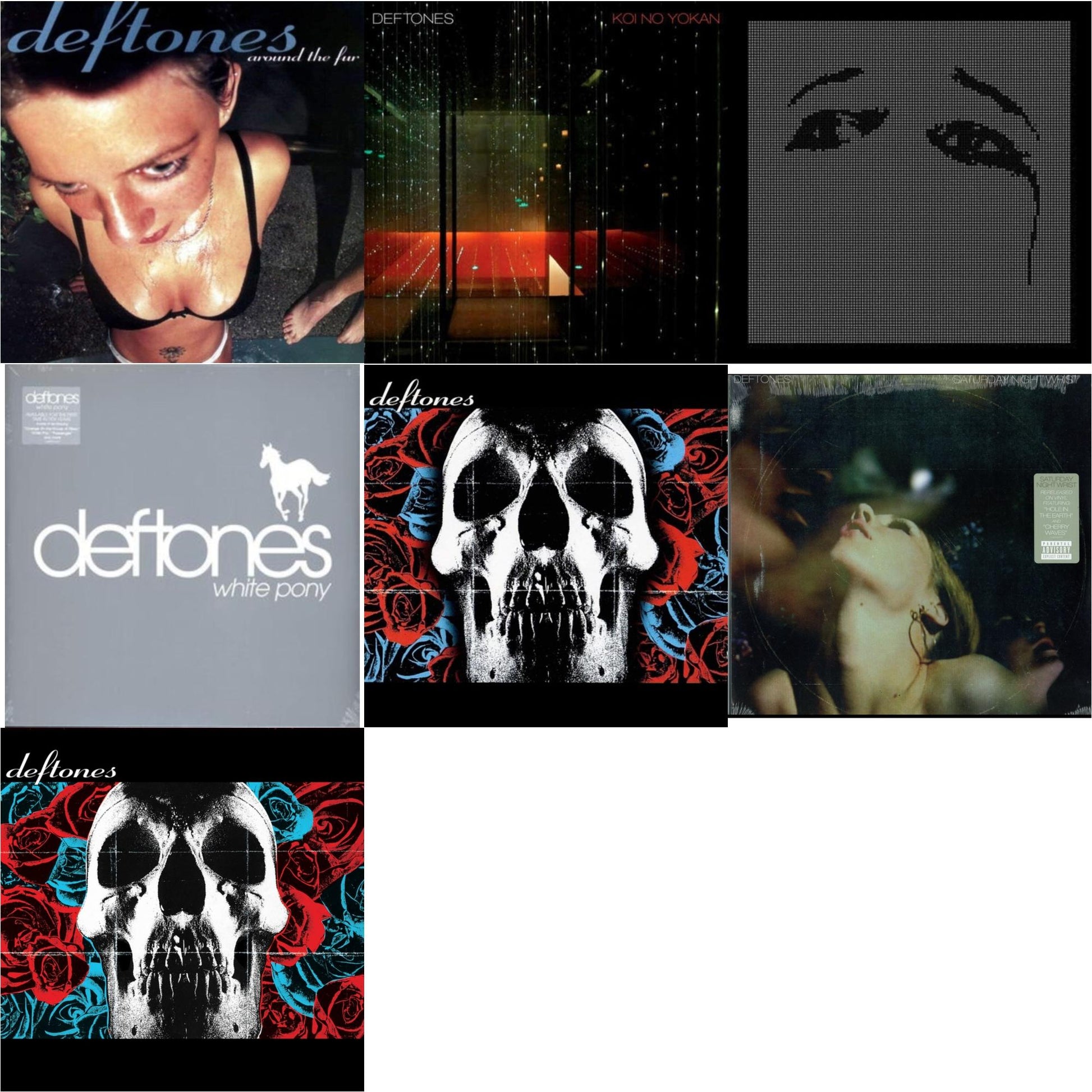 This is a 7 LP Vinyl SKU bundle.
1.This LP Vinyl is brand new.Format: LP VinylMusic Style: Melodic HardcoreThis item's title is: DeftonesArtist: DeftonesLabel: MaverickBarcode: 093624835011Release Date: 1/17/2012
2.This LP Vinyl is brand new.