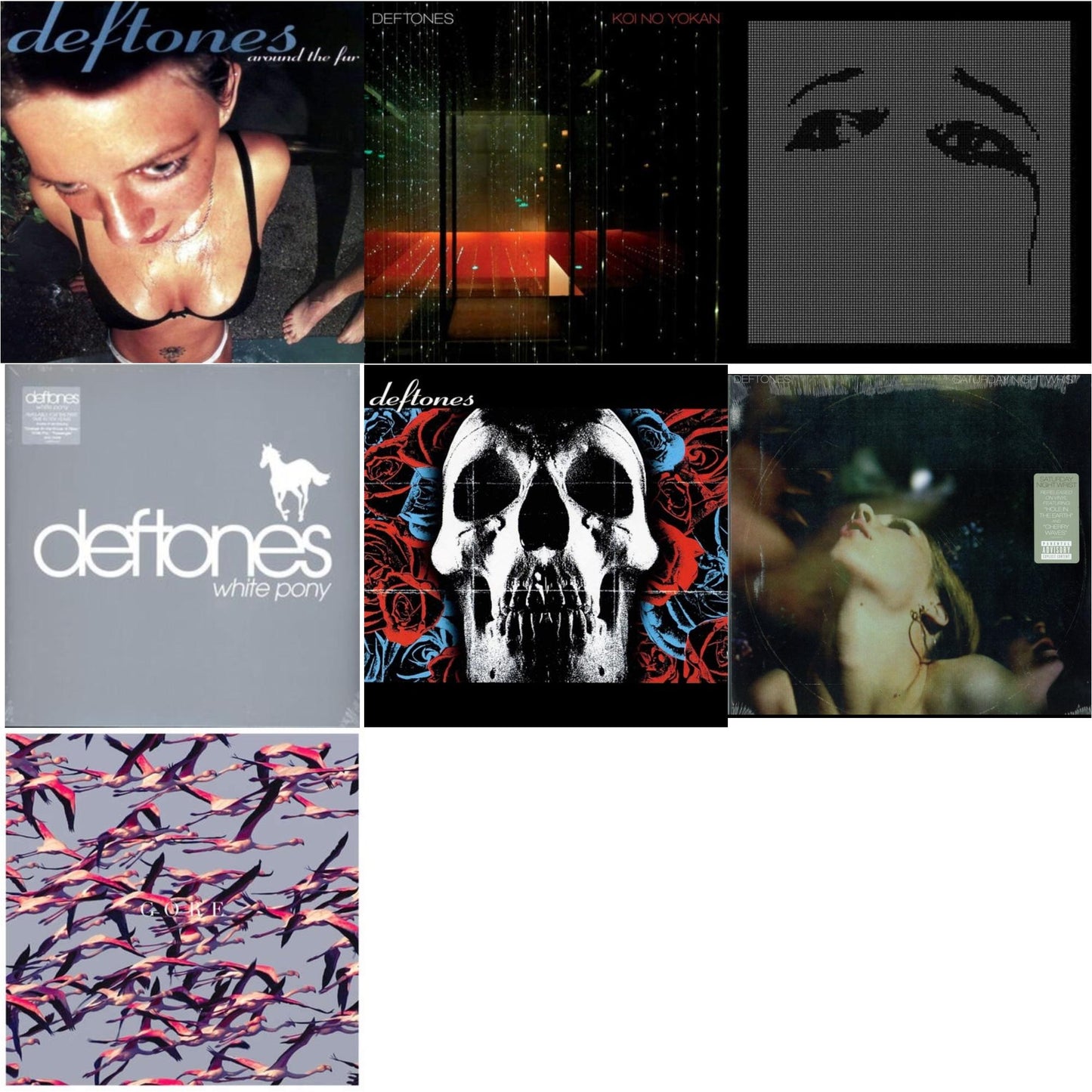 This is a 7 LP Vinyl SKU bundle.
1.This LP Vinyl is brand new.Format: LP VinylMusic Style: Melodic HardcoreThis item's title is: DeftonesArtist: DeftonesLabel: MaverickBarcode: 093624835011Release Date: 1/17/2012
2.This LP Vinyl is brand new.