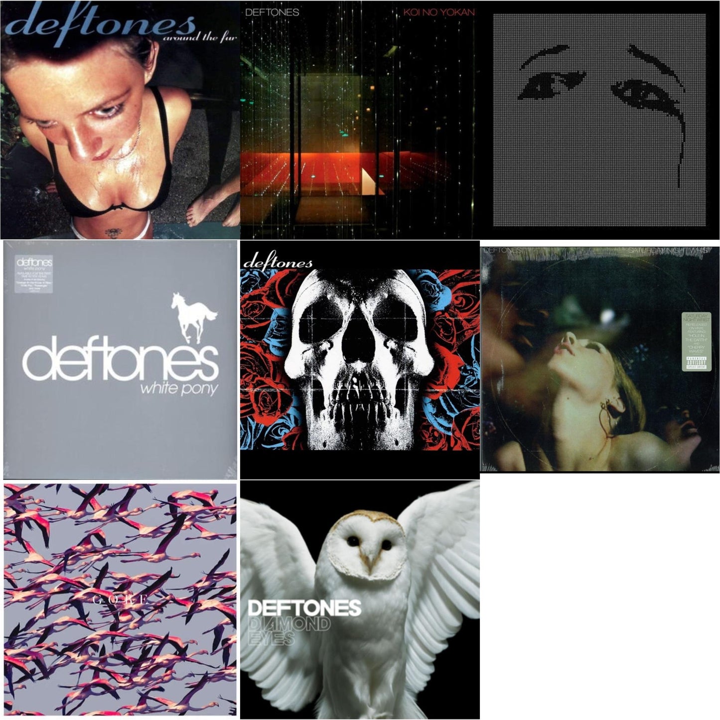This is a 8 LP Vinyl SKU bundle.
1.This LP Vinyl is brand new.Format: LP VinylMusic Style: Melodic HardcoreThis item's title is: DeftonesArtist: DeftonesLabel: MaverickBarcode: 093624835011Release Date: 1/17/2012
2.This LP Vinyl is brand new.