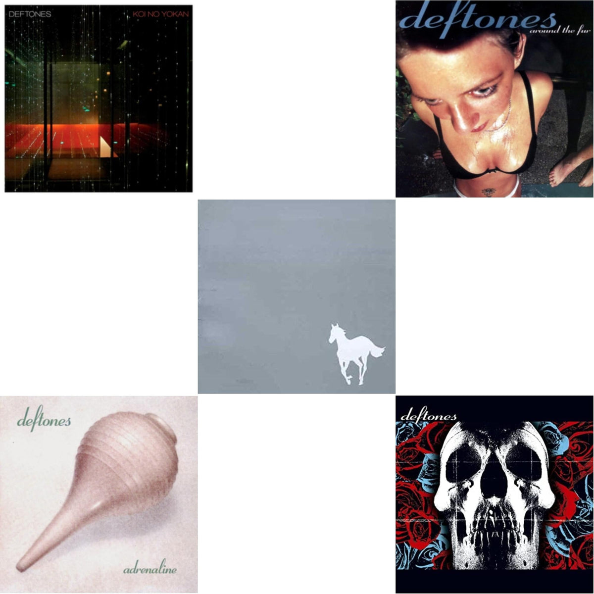 Deftones - Adrenaline & Around The Fur & White Pony & Deftones & Koi No Yokan - CD Bundle