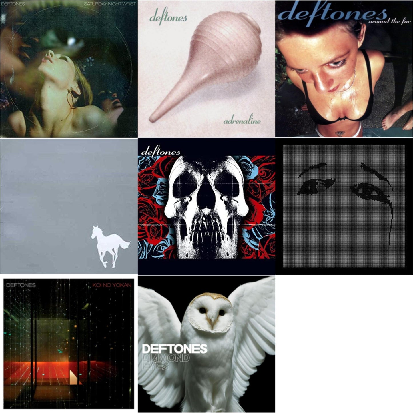 Saturday Night Wrist & Adrenaline & Around The Fur & White Pony & Deftones & Ohms & Koi No Yokan & Diamond Eyes
