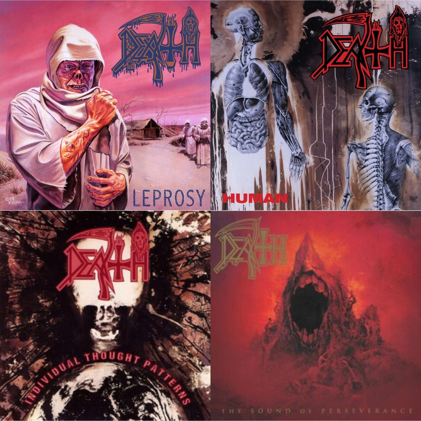 This is a 4 LP Vinyl SKU bundle.
1.This LP Vinyl is brand new.Format: LP VinylMusic Style: Death MetalThis item's title is: Leprosy (Reissue)Artist: DeathLabel: RELAPSEBarcode: 781676722815Release Date: 4/29/2014
2.This LP Vinyl is brand new.